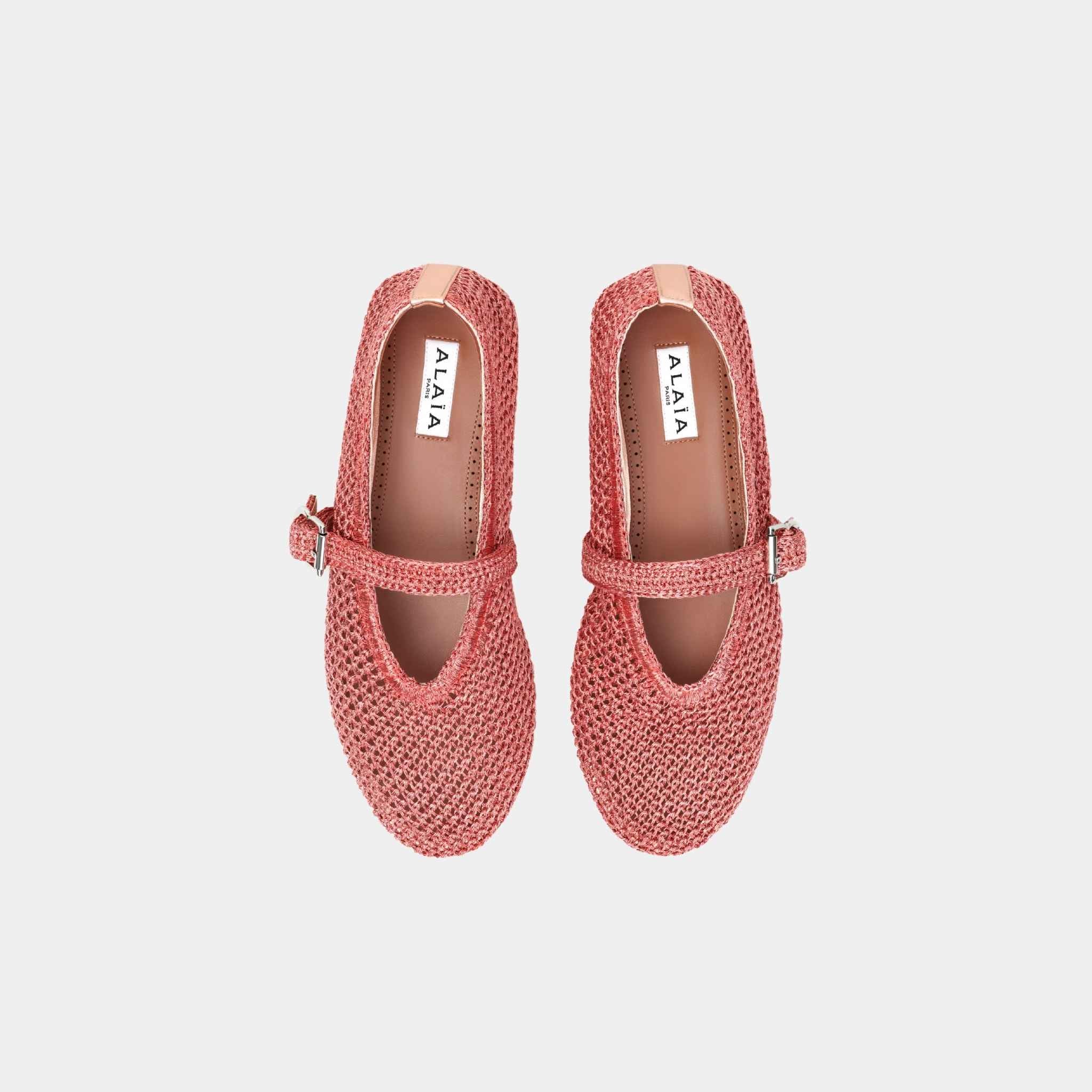 Ballet Flats In Knitted Lurex