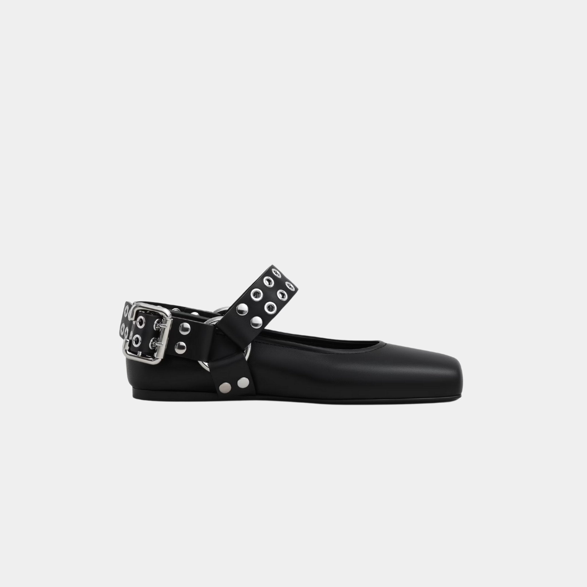 Biker Ballet Flats In Calfskin