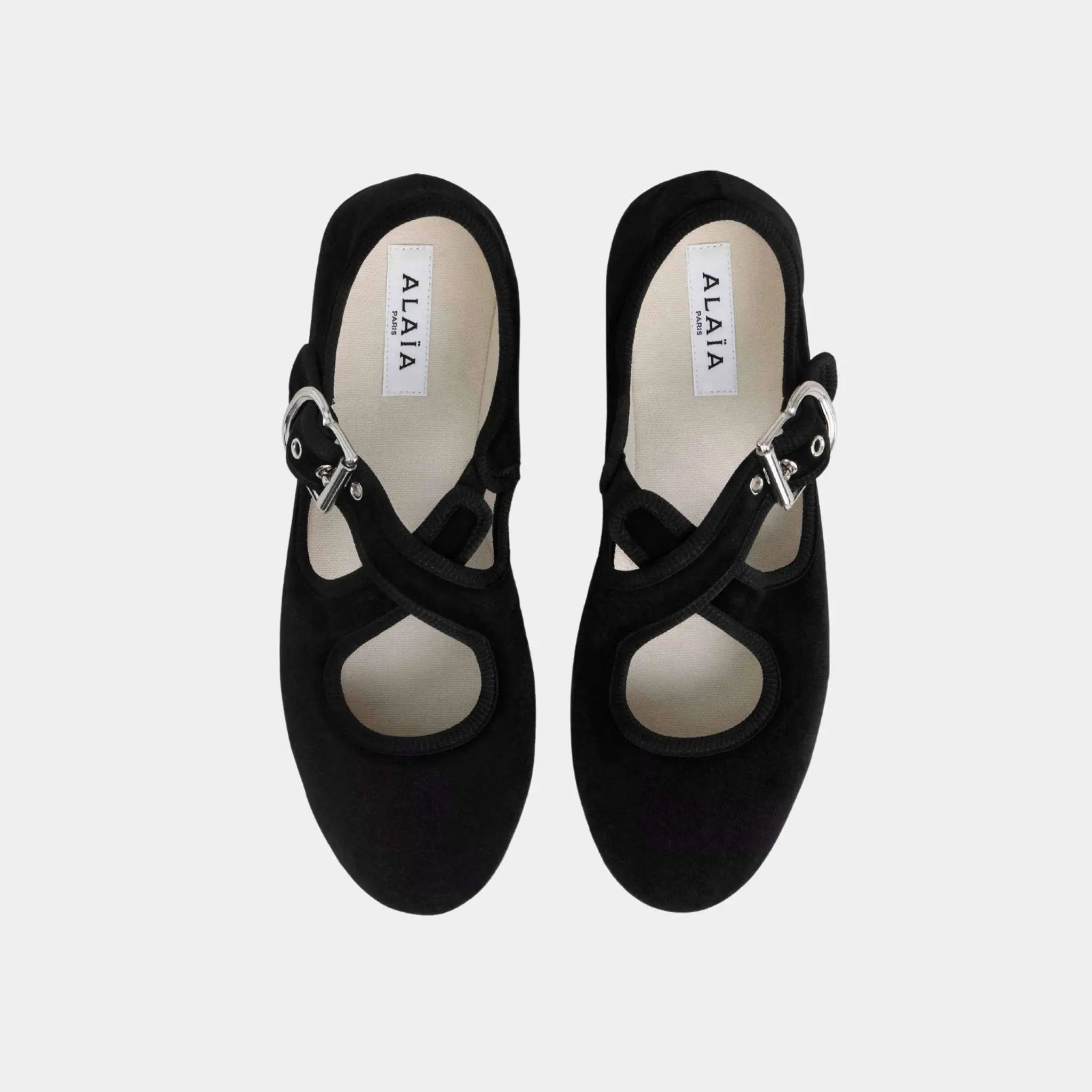 Criss Cross Ballet Flats in Velvet