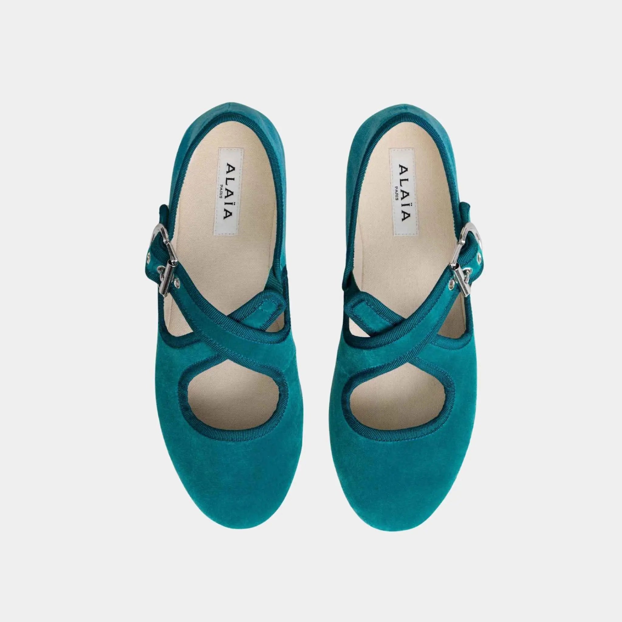 Criss Cross Ballet Flats in Velvet