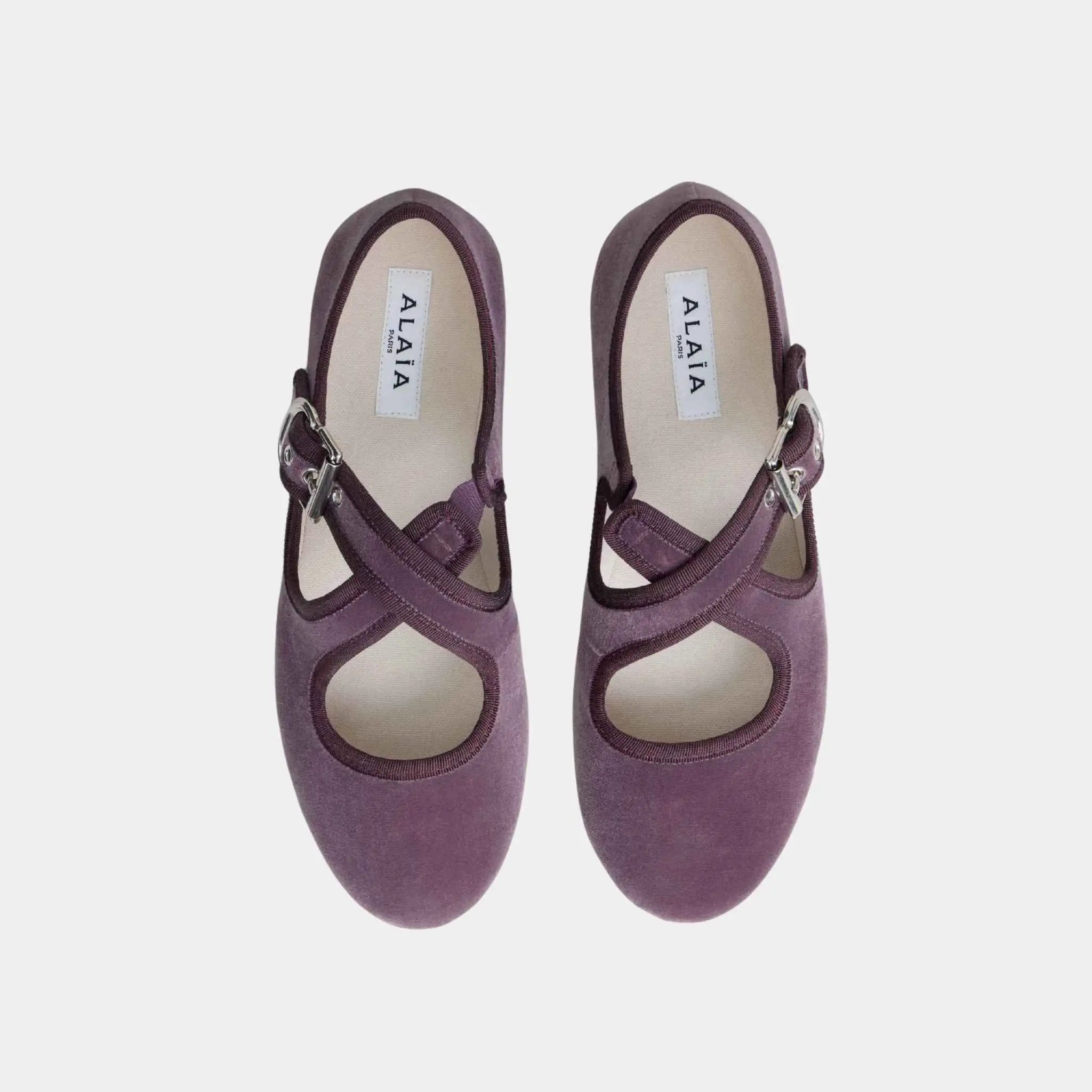 Criss Cross Ballet Flats in Velvet