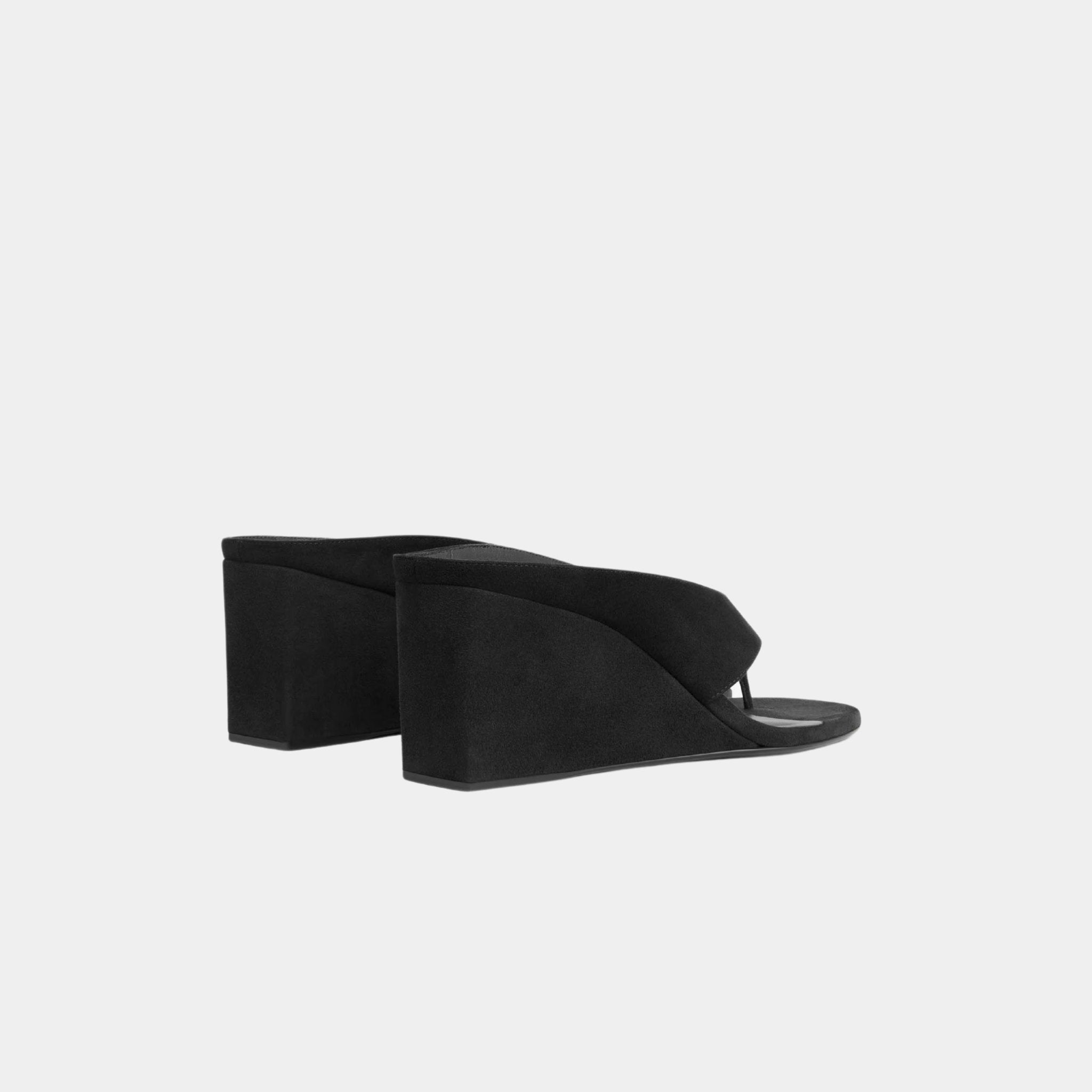 Cube Thong Mules In Suede Goatskin