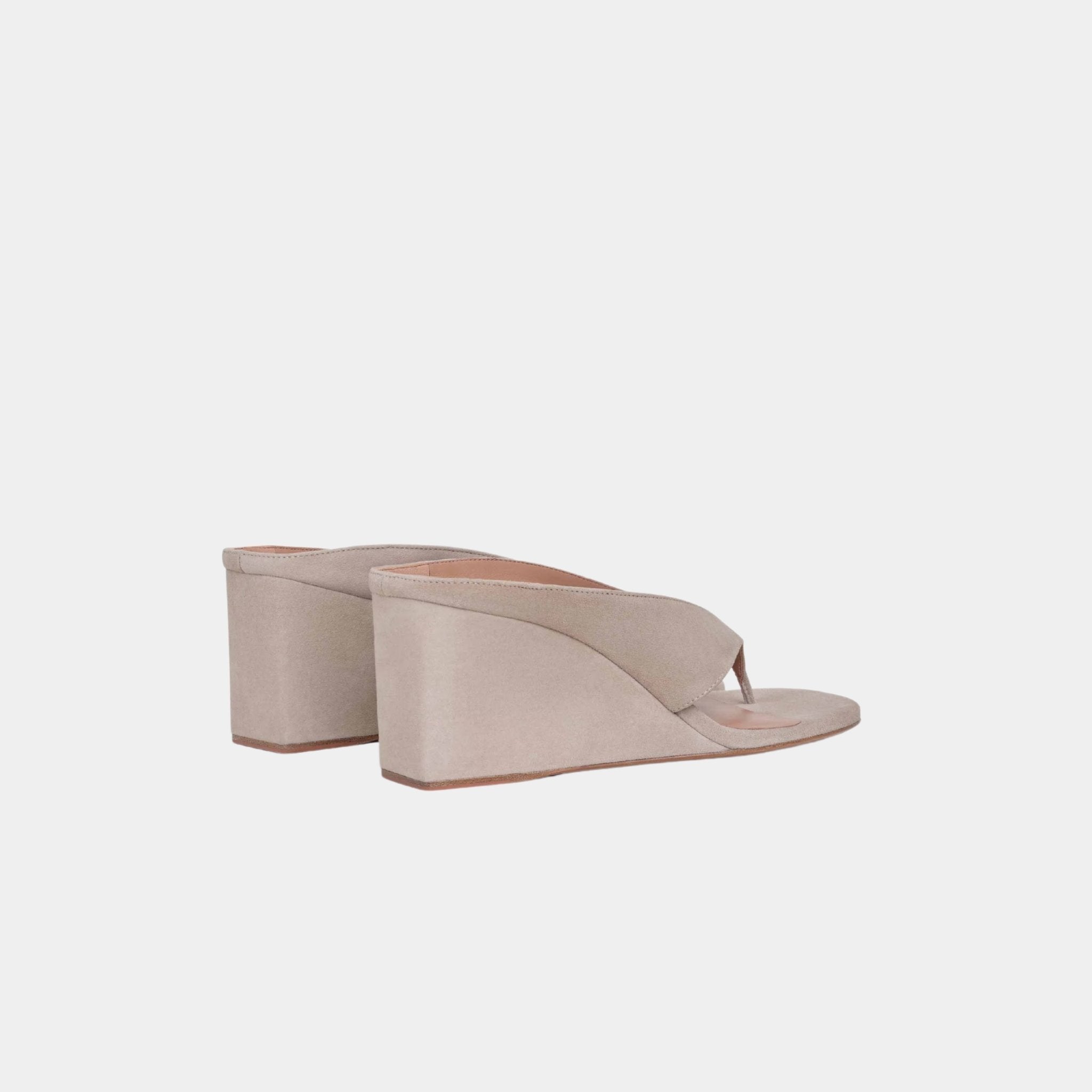 Cube Thong Mules In Suede Goatskin