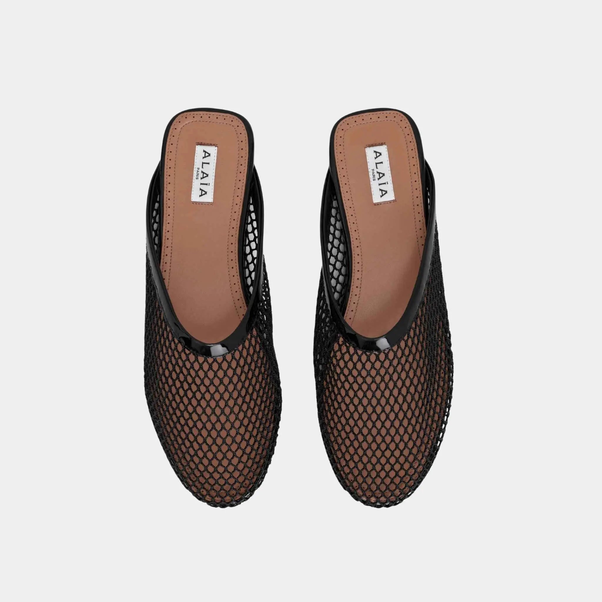 Flat Mules in Fishnet