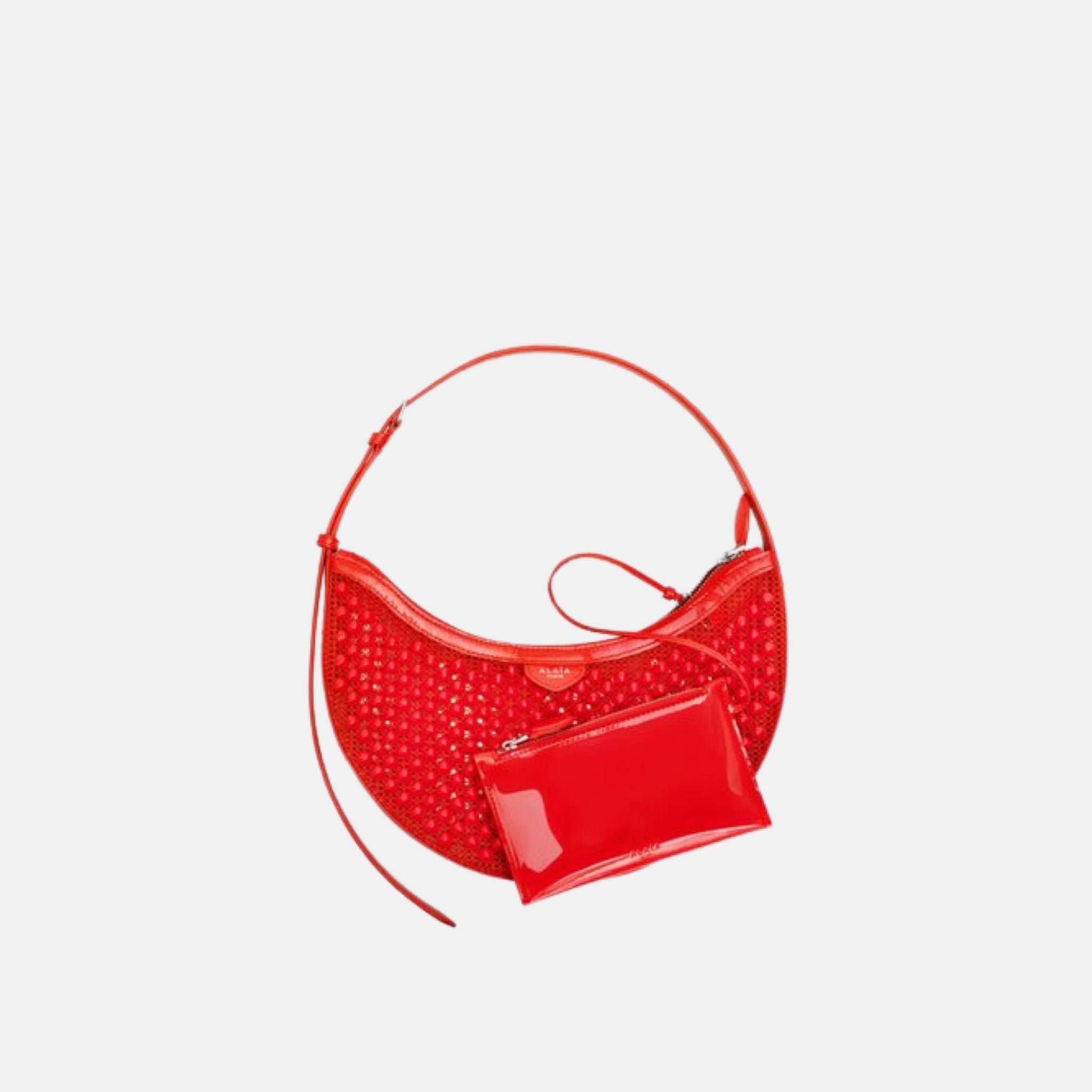 One Piece Demi Lune Bag In Fishnet Pyramids