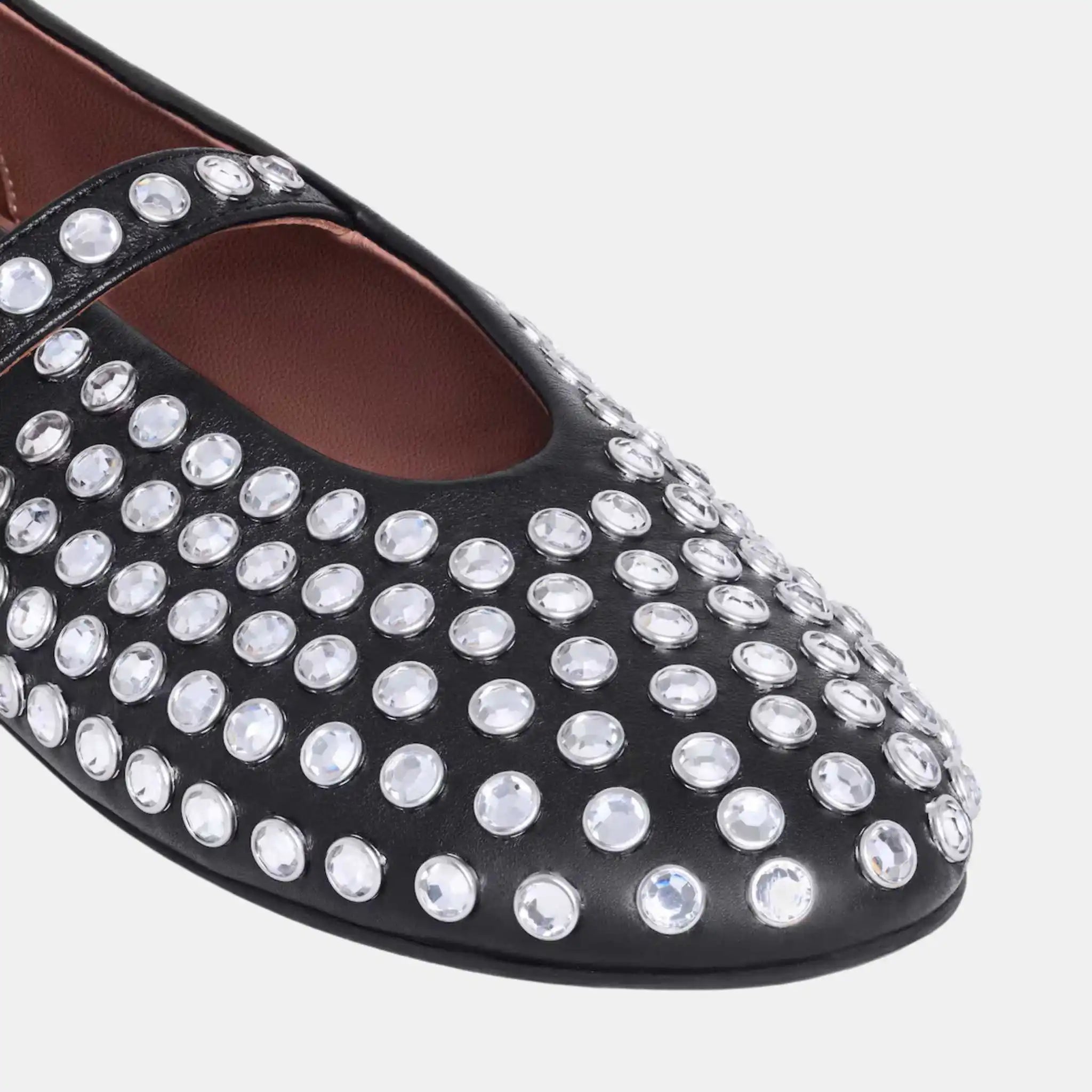 Strass Lambskin Ballet Flats