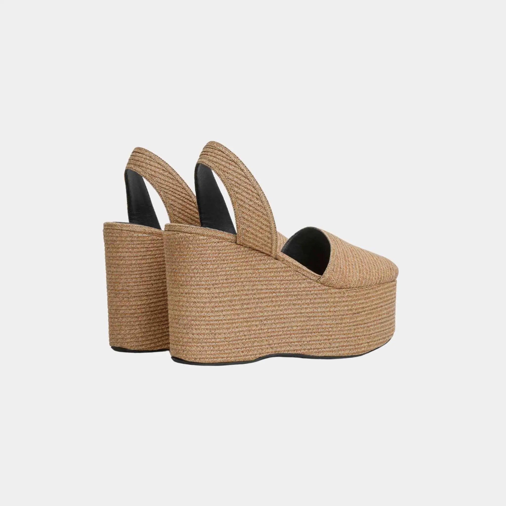 Wedge Sandals in Paper Straw
