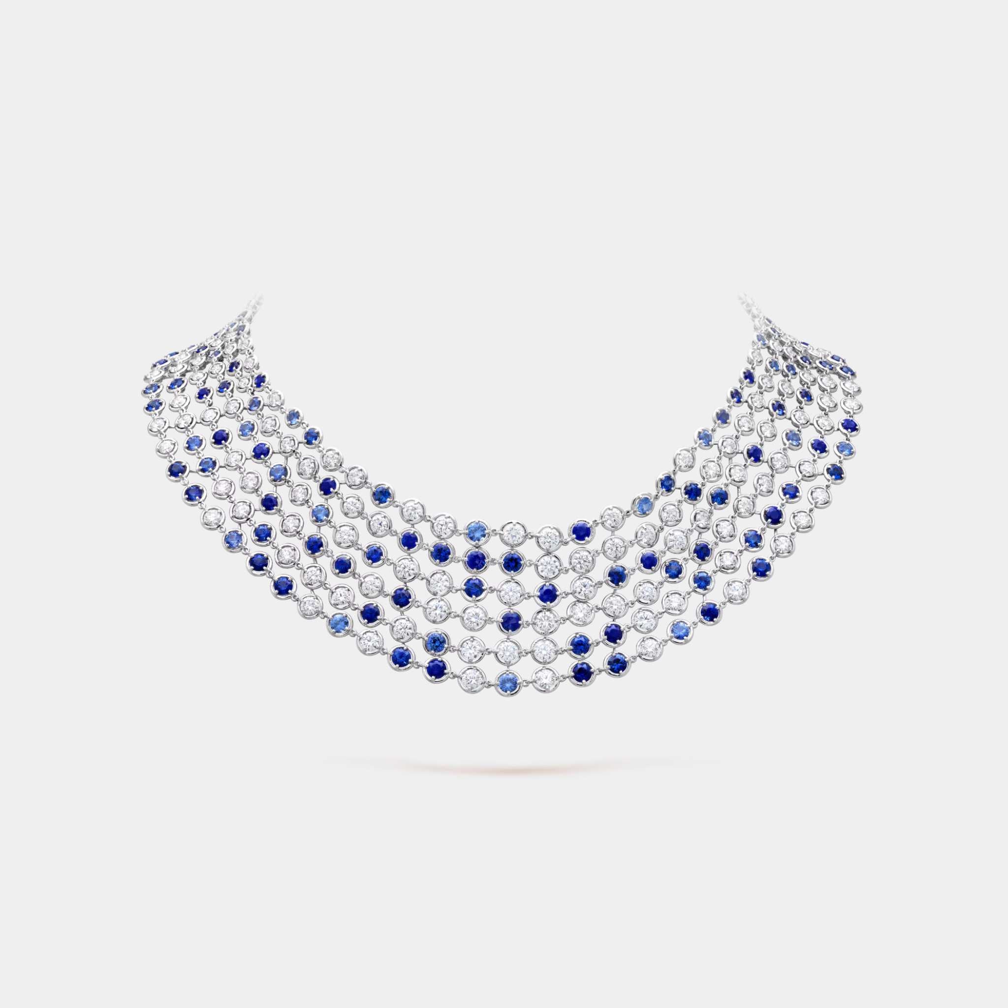 Brume De Saphir Necklace White Gold Diamond Sapphire