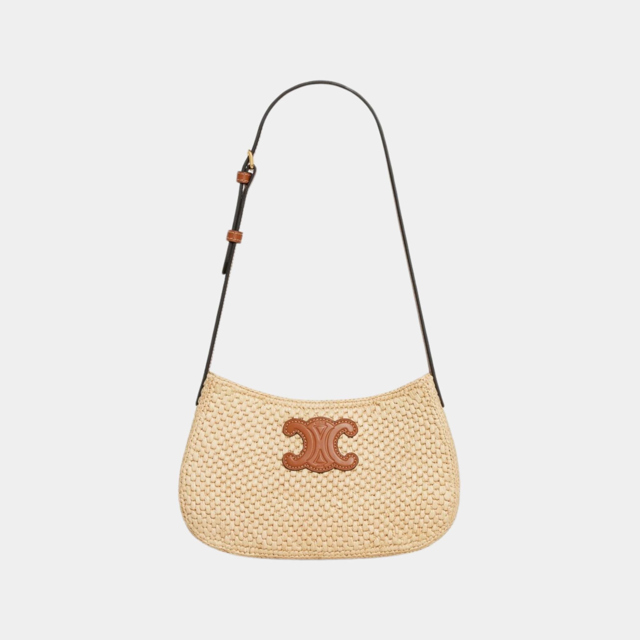 Medium Tilly Bag in Raffia and Calfskin