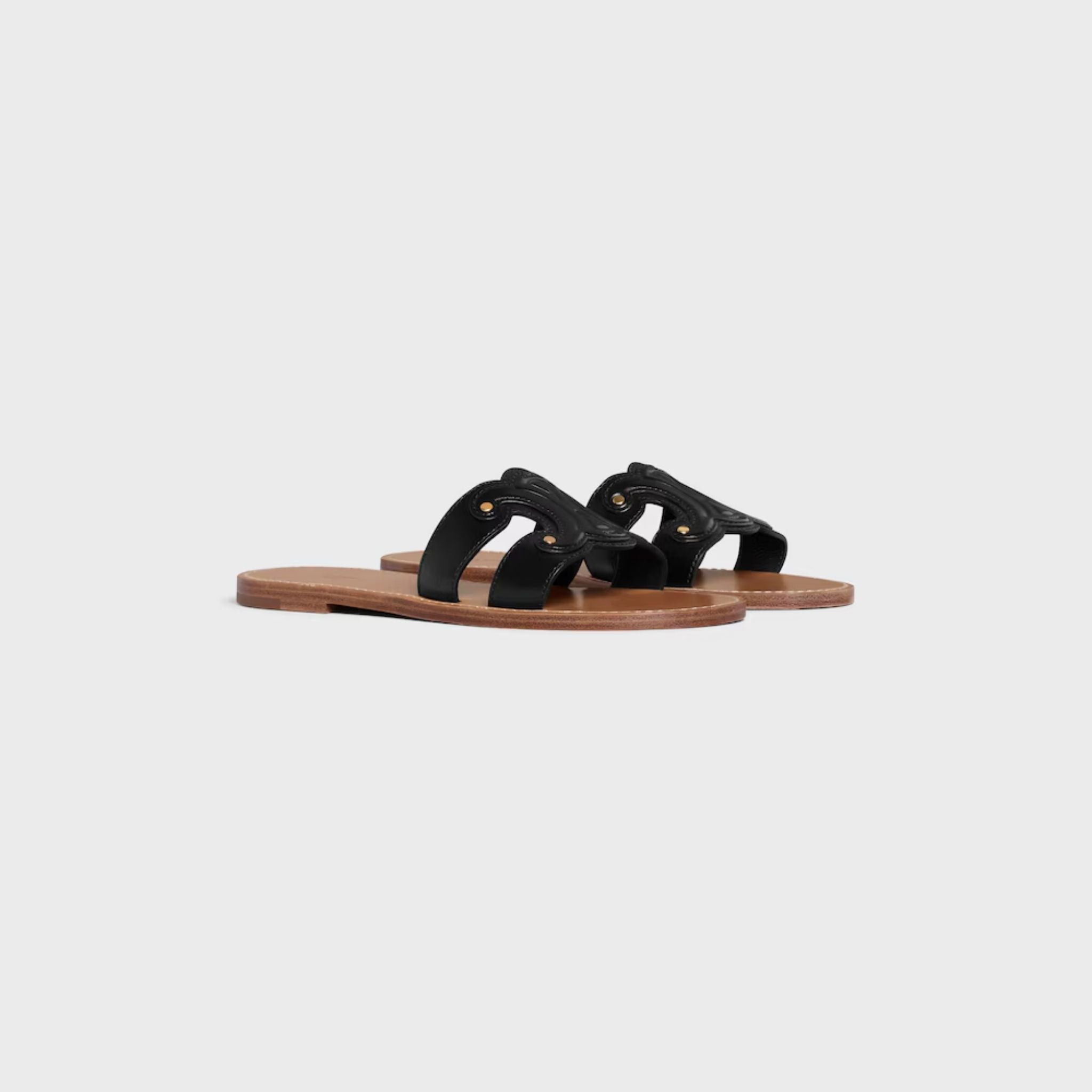 Celine Triomphe Mule In Calfskin
