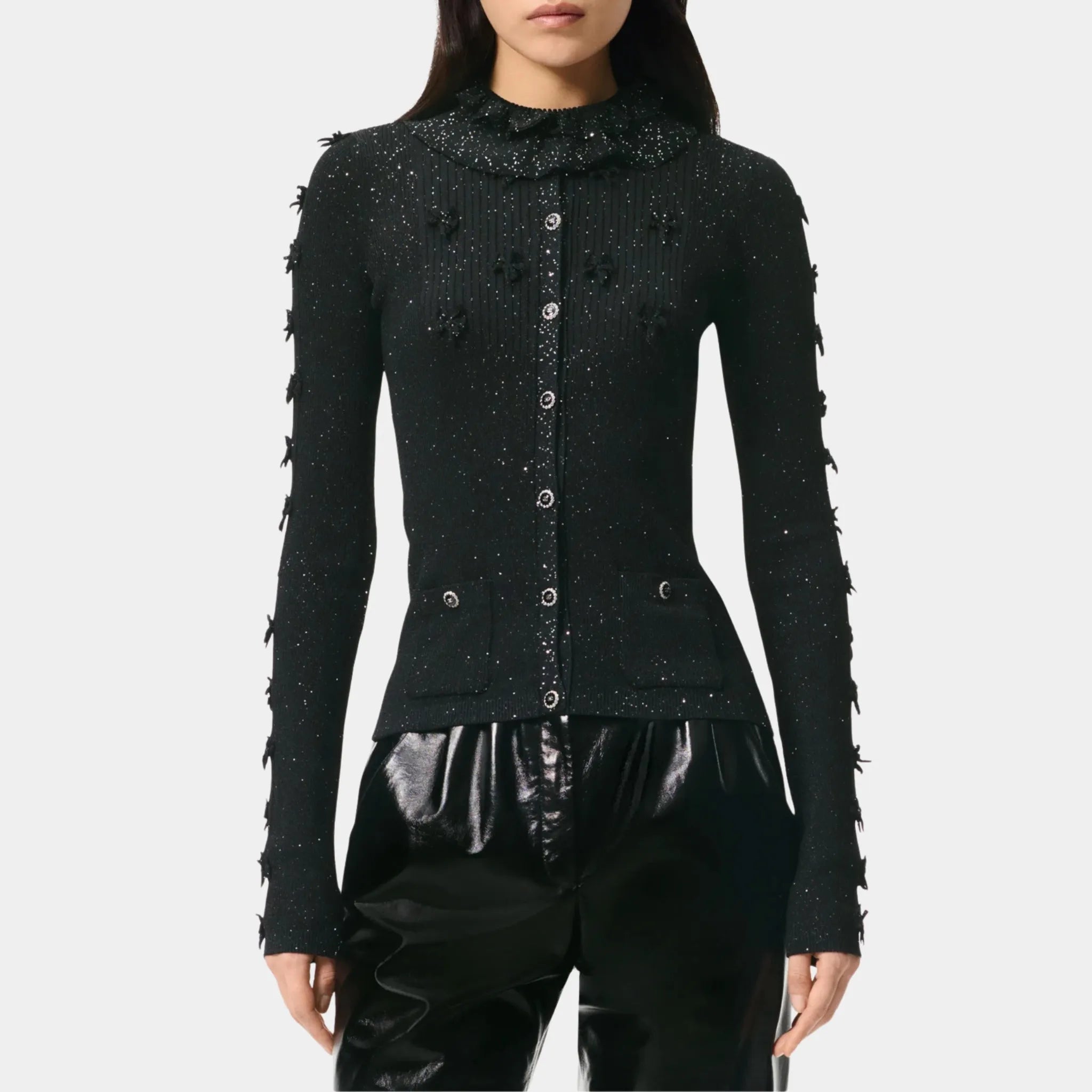 Cardigan in Glittery Mixed Fibers