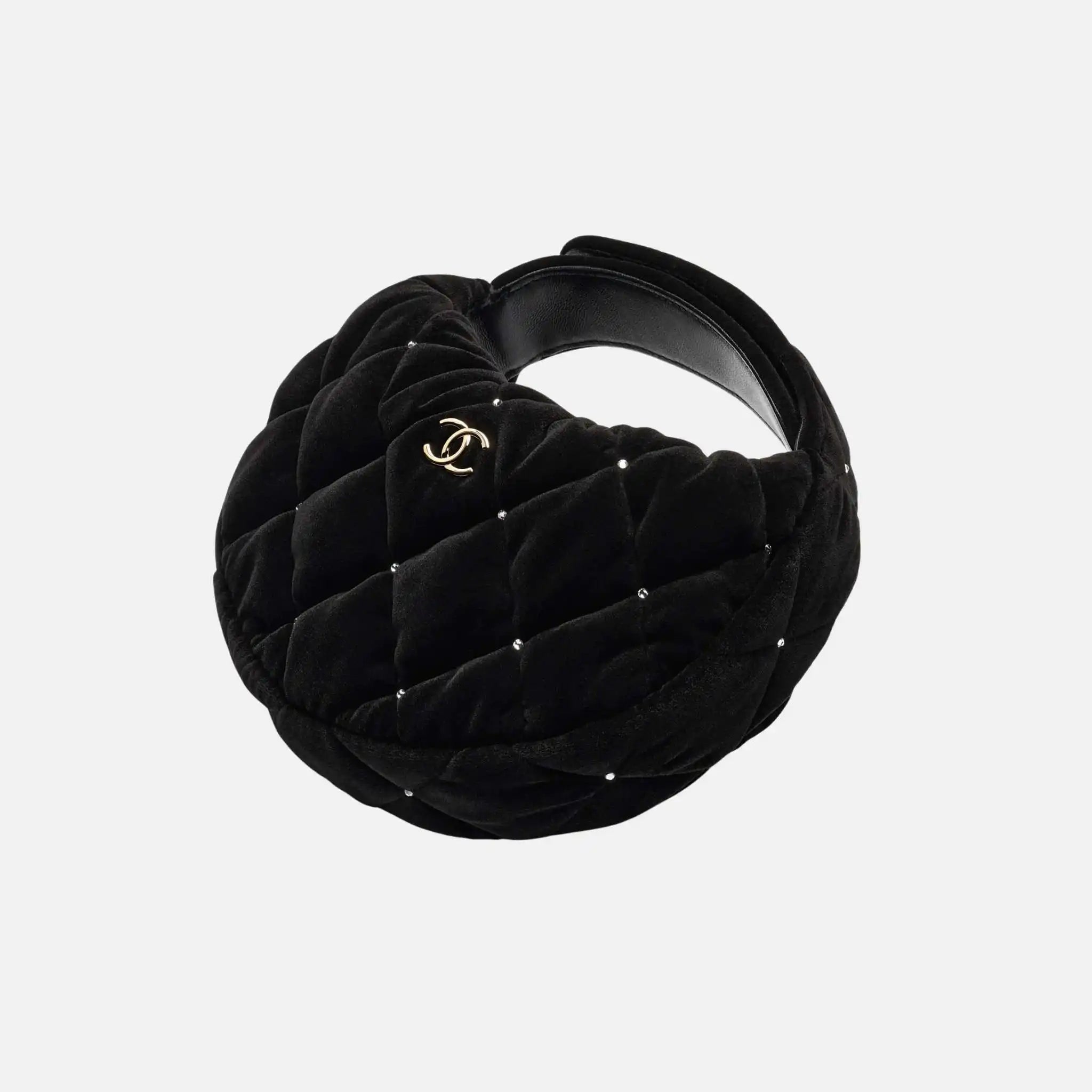 Pouch Velvet Diamante Gold Tone Metal