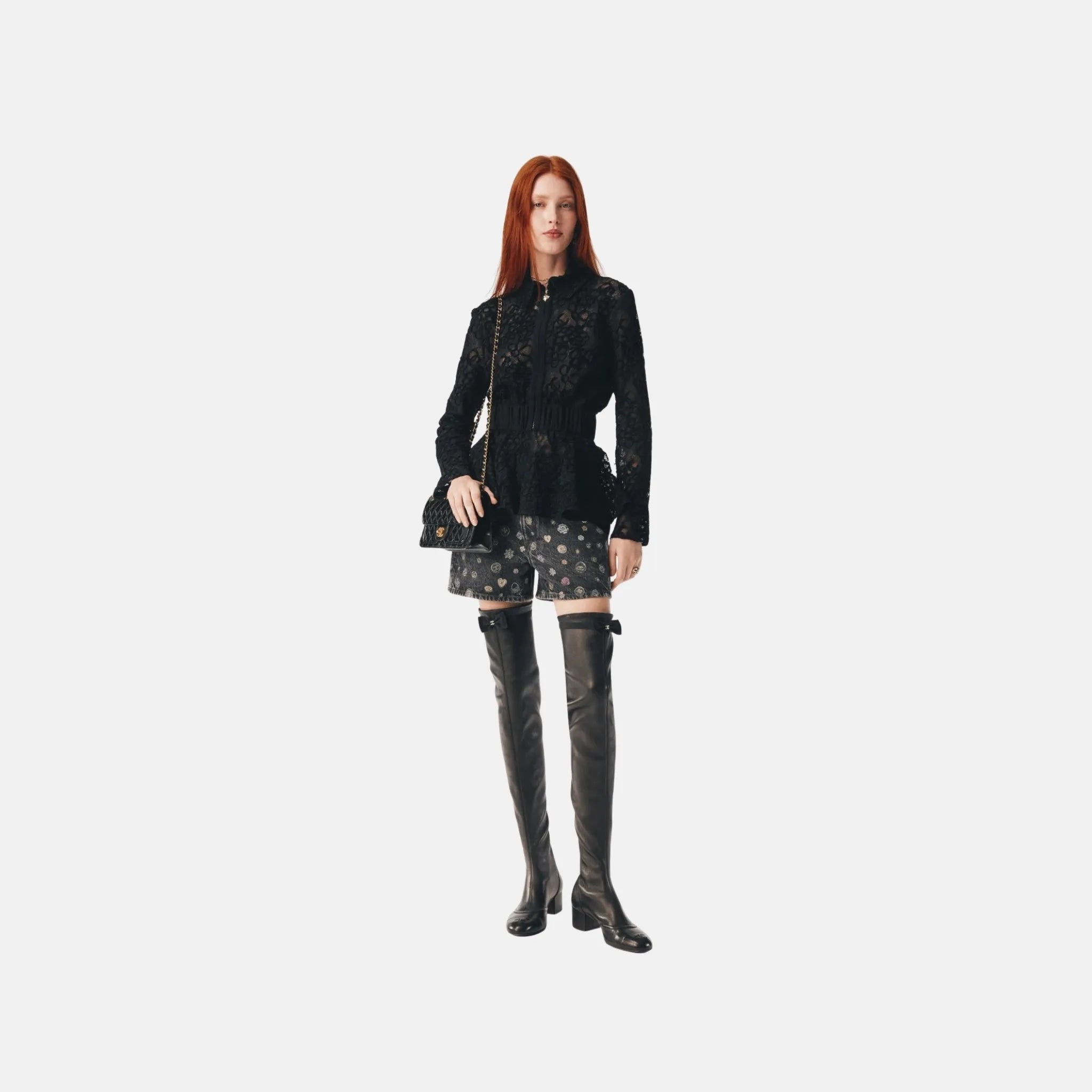 Shorts in Laminated Denim