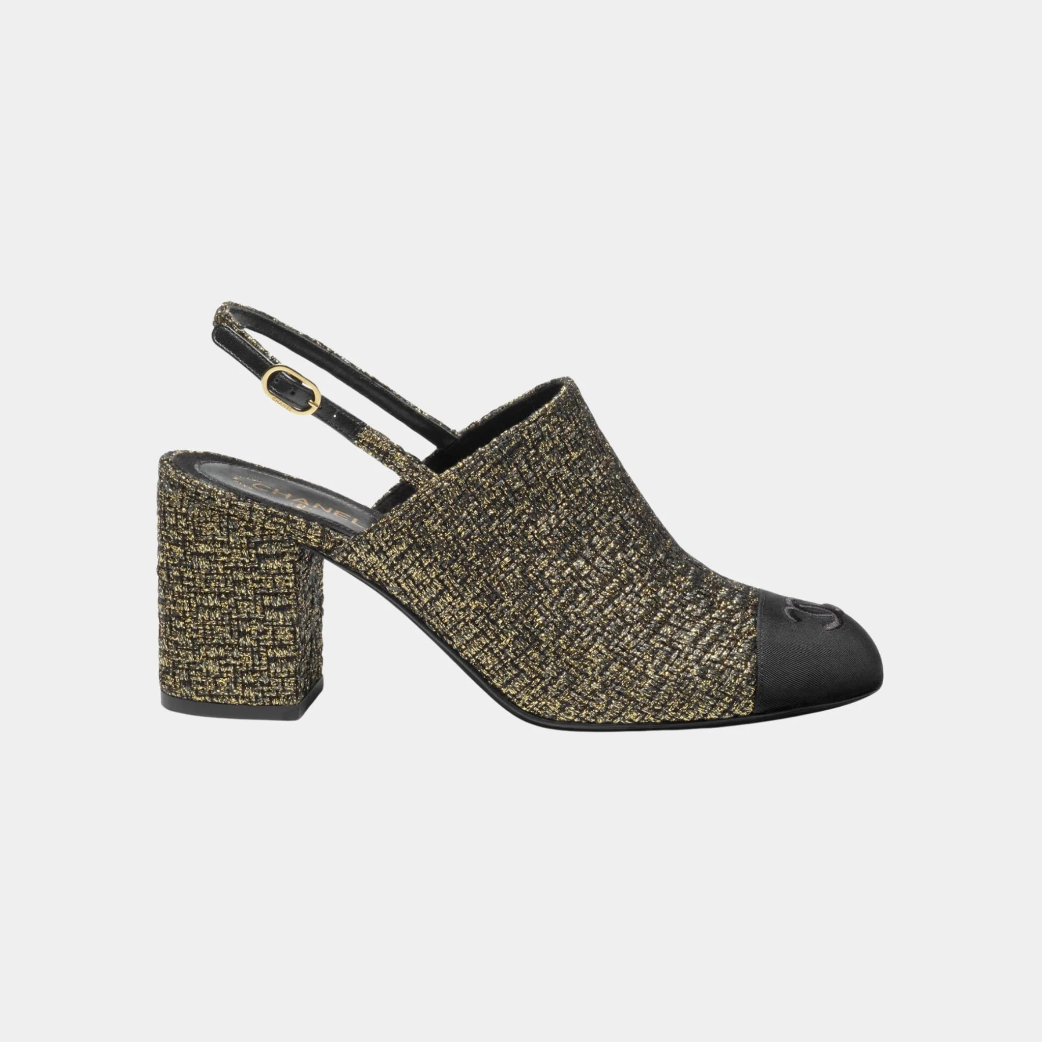 Slingback in Tweed & Grosgrain