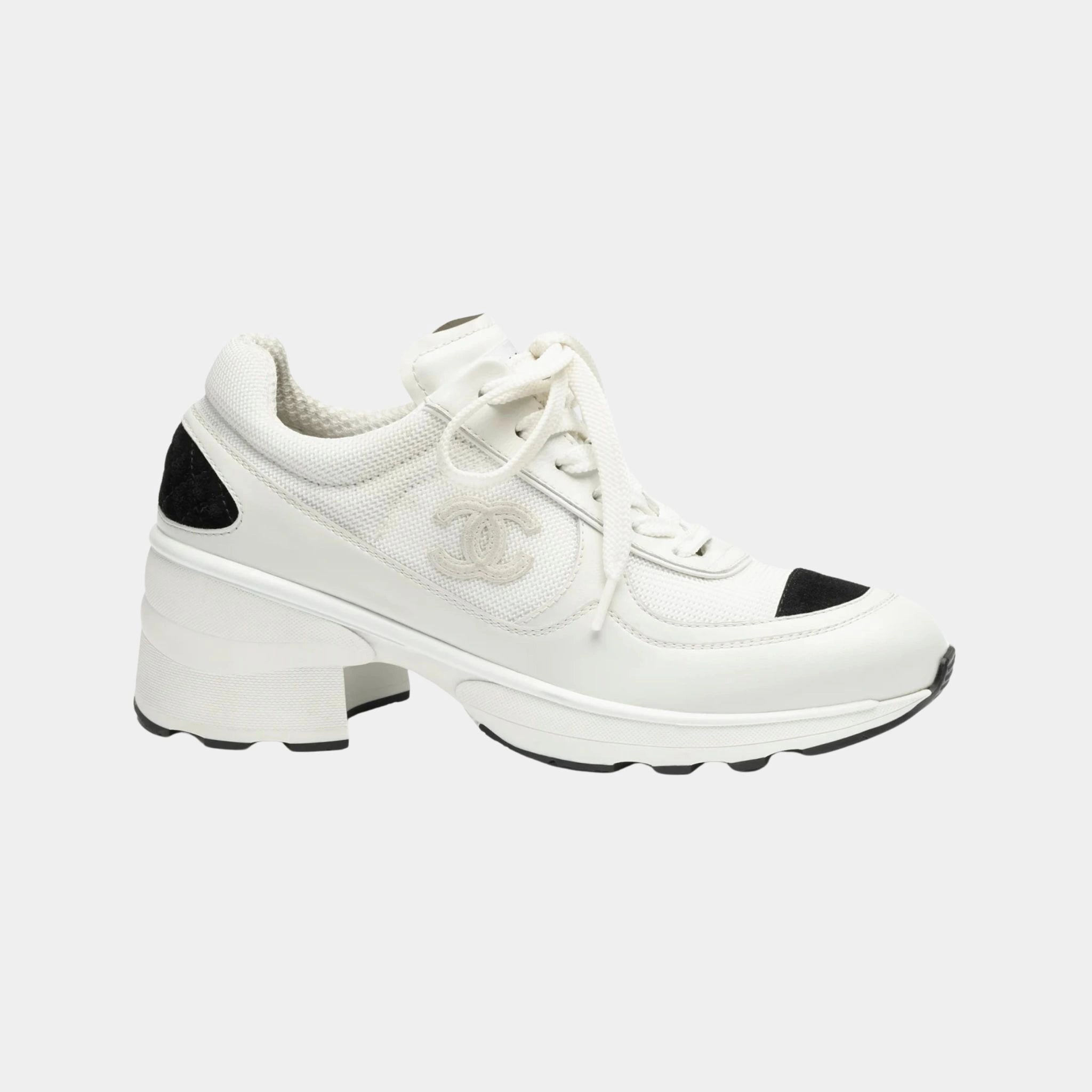 Sneakers in Mixed Fibers Shiny and Suede Calfskin