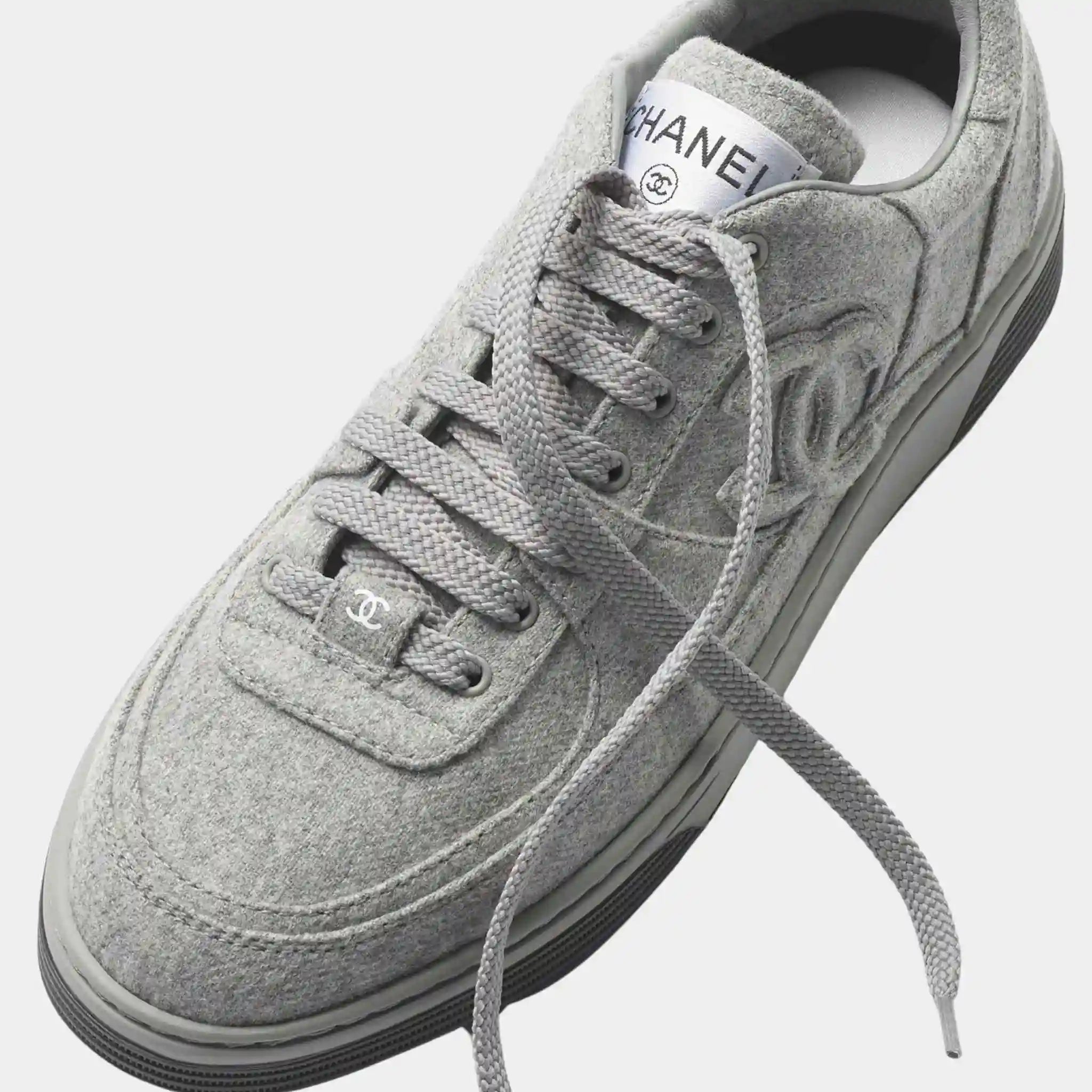 Trainers Sneakers Wool And Mixed Fibres Light Grey