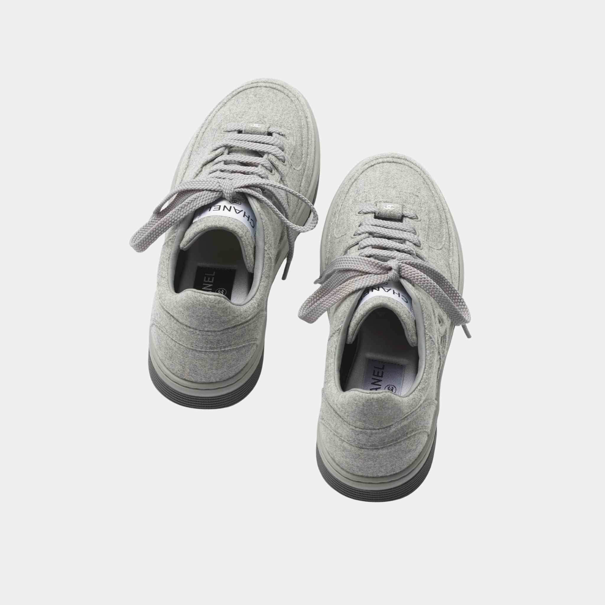 Trainers Sneakers Wool And Mixed Fibres Light Grey