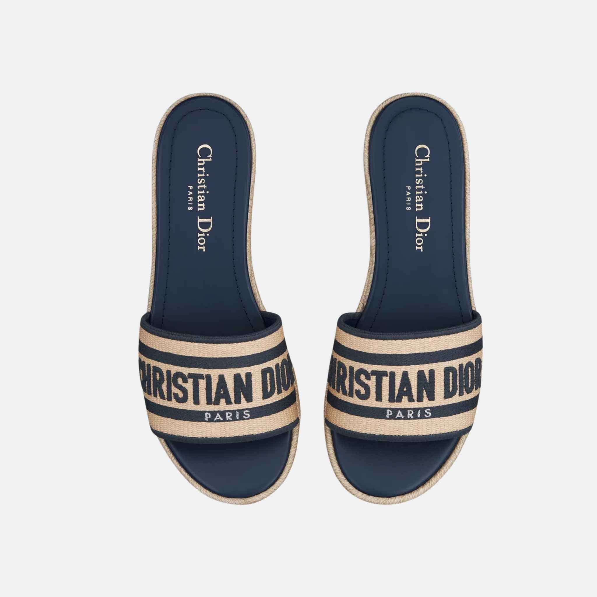 Dway Platform Slide In Embroidered Cotton