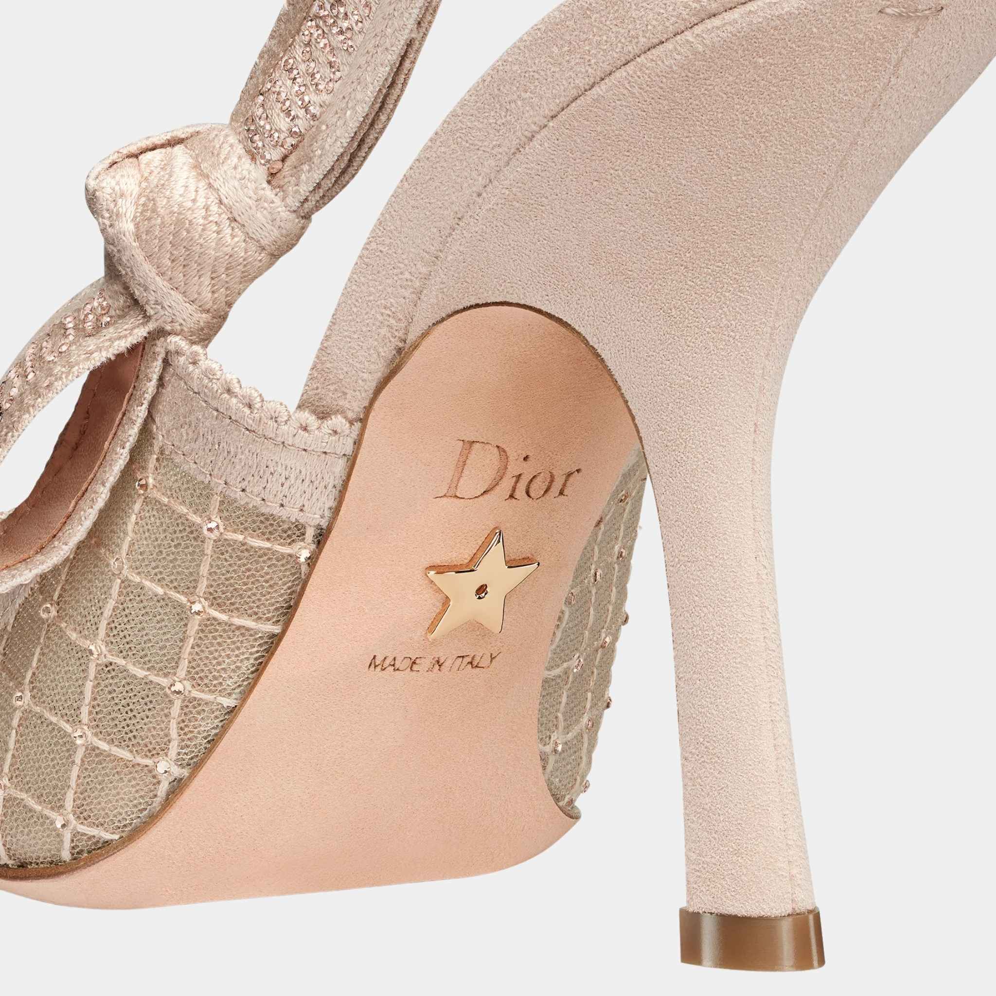 JAdior Slingback Pump Transparent Mesh With Nude Strass