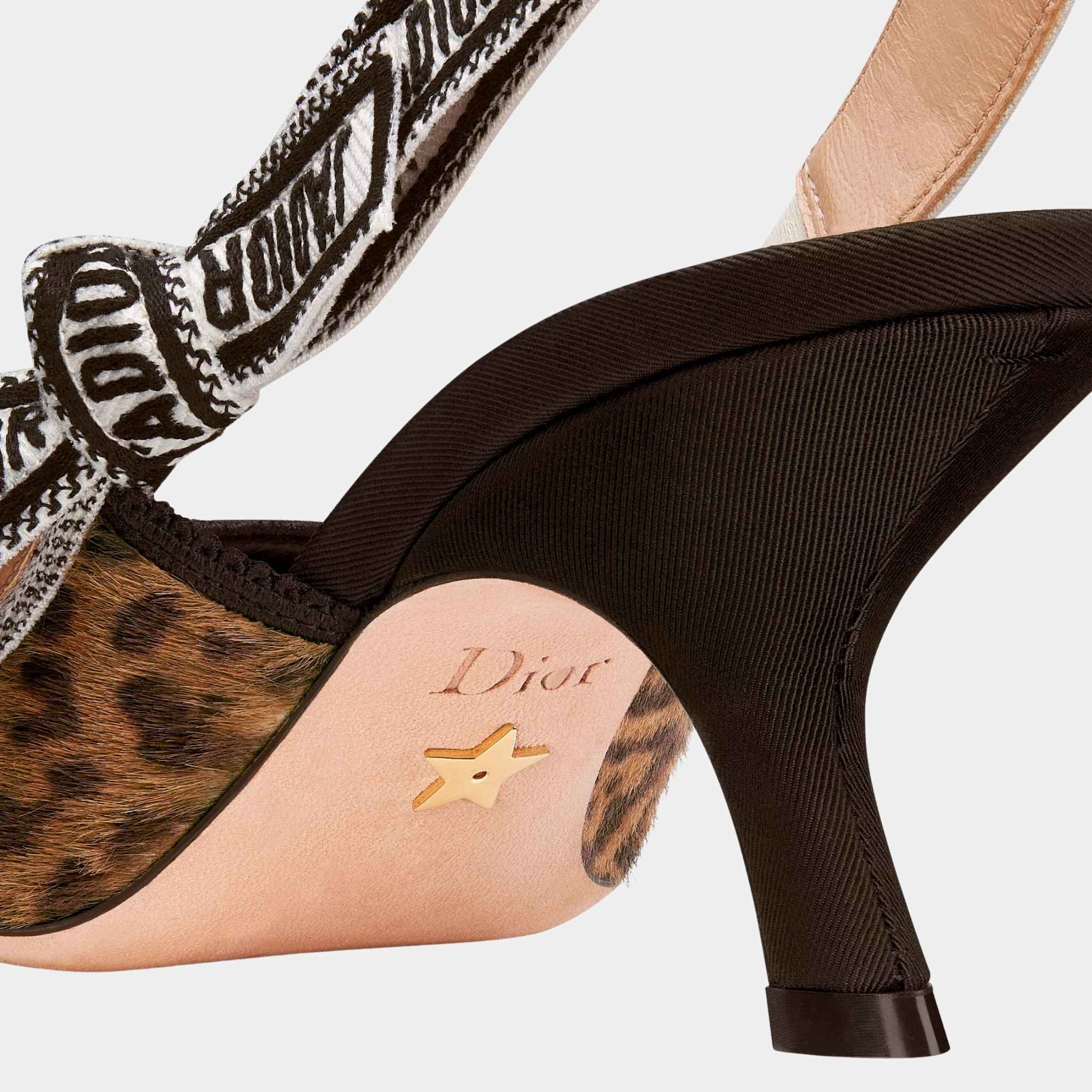 JAdior Slingback Pump Heels Camel Pony Hair Calfskin