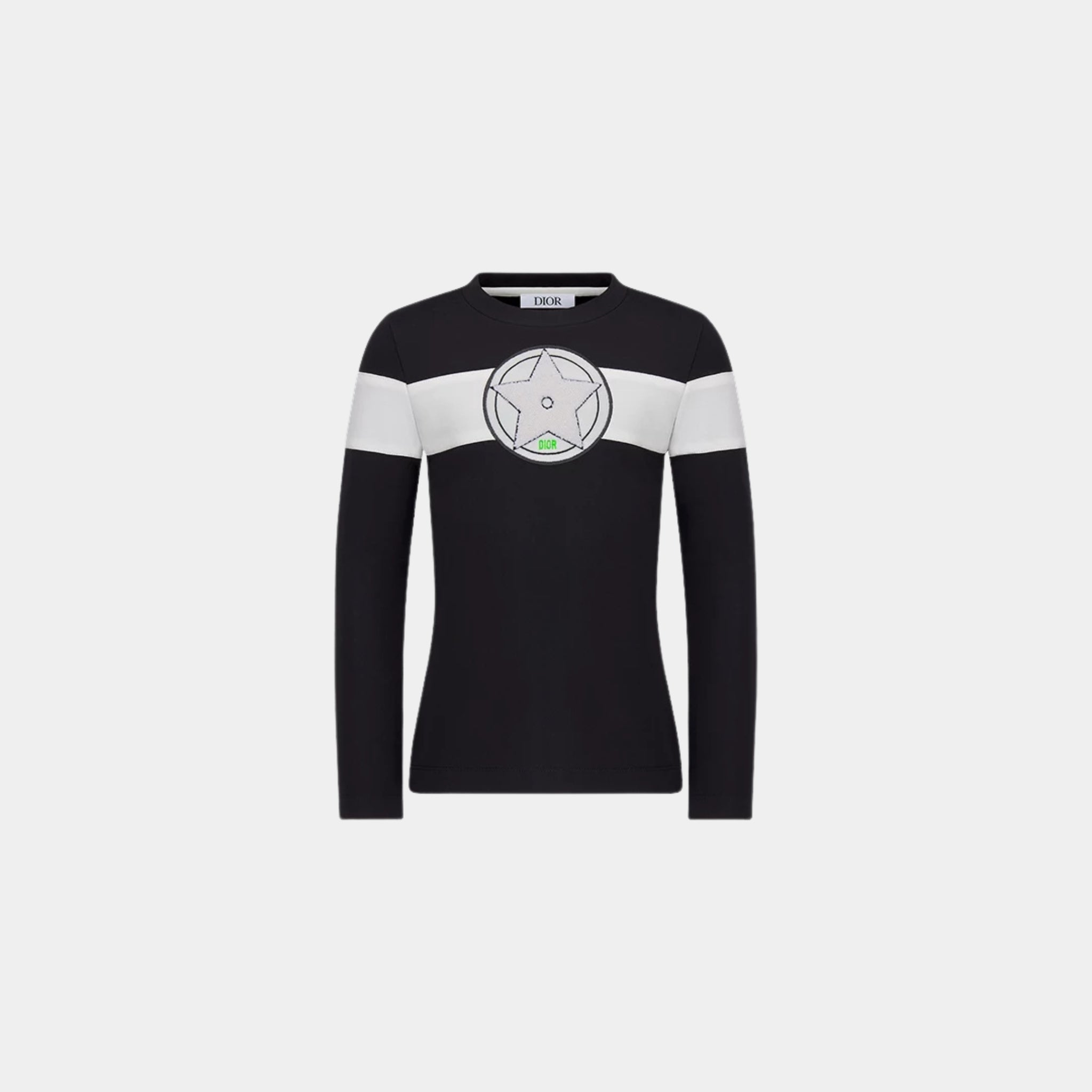 Kids Long Sleeved T Shirt Black and White Technical Jersey