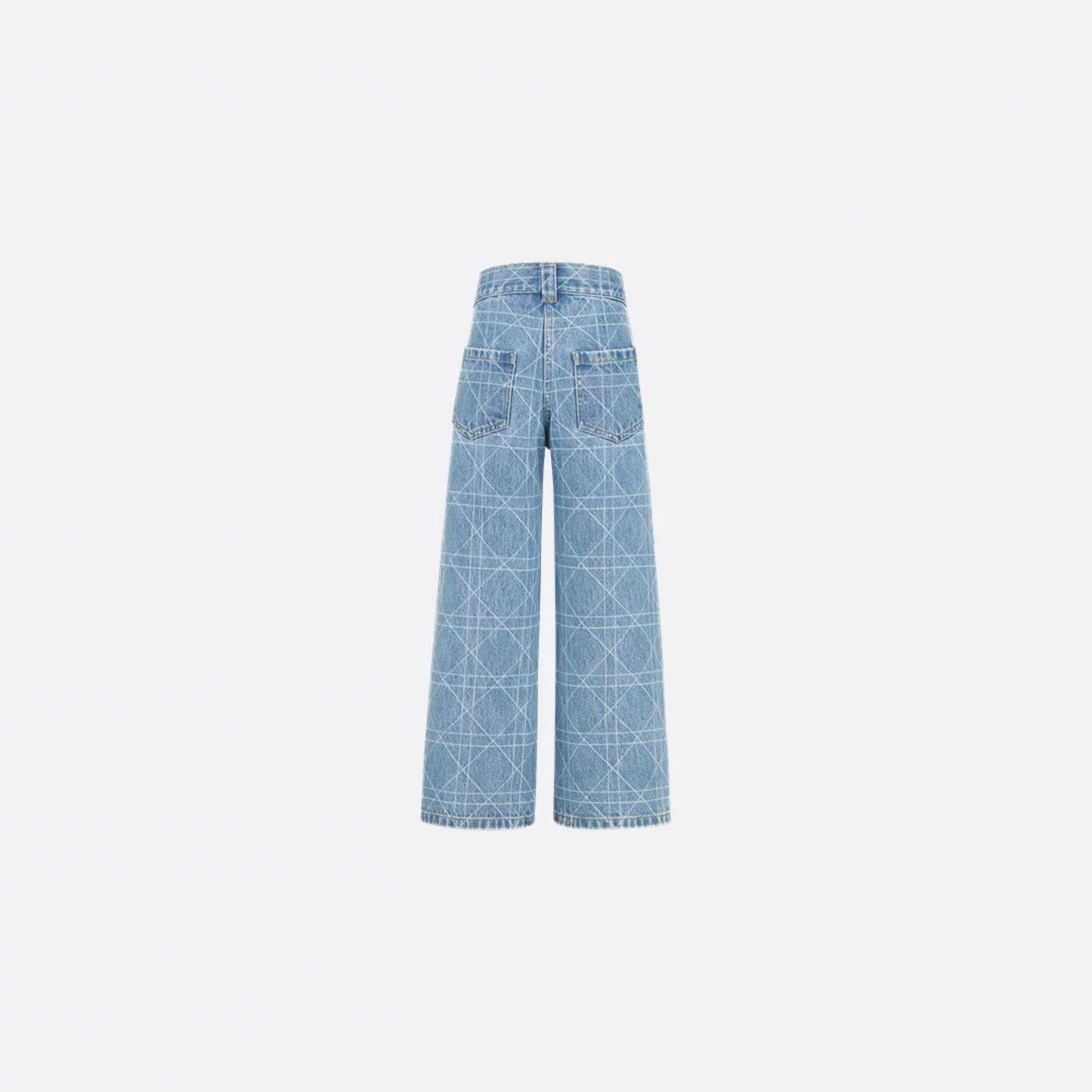 Kids Wide Leg Pants Blue Cannage Cotton Denim