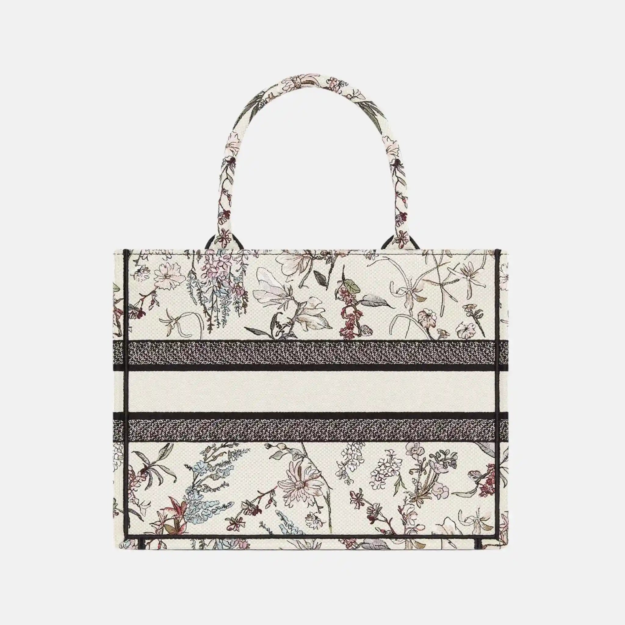 Medium Book Tote In Millefiori Embroidery