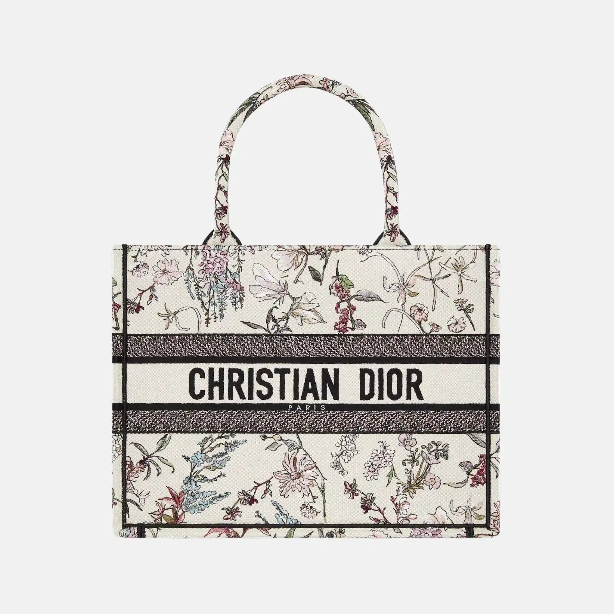 Medium Book Tote In Millefiori Embroidery