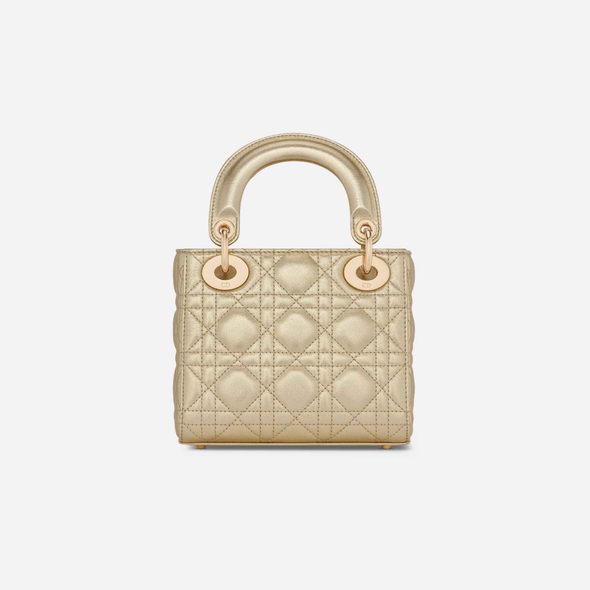 Mini Lady Dior Bag Metallic Gold-Tone