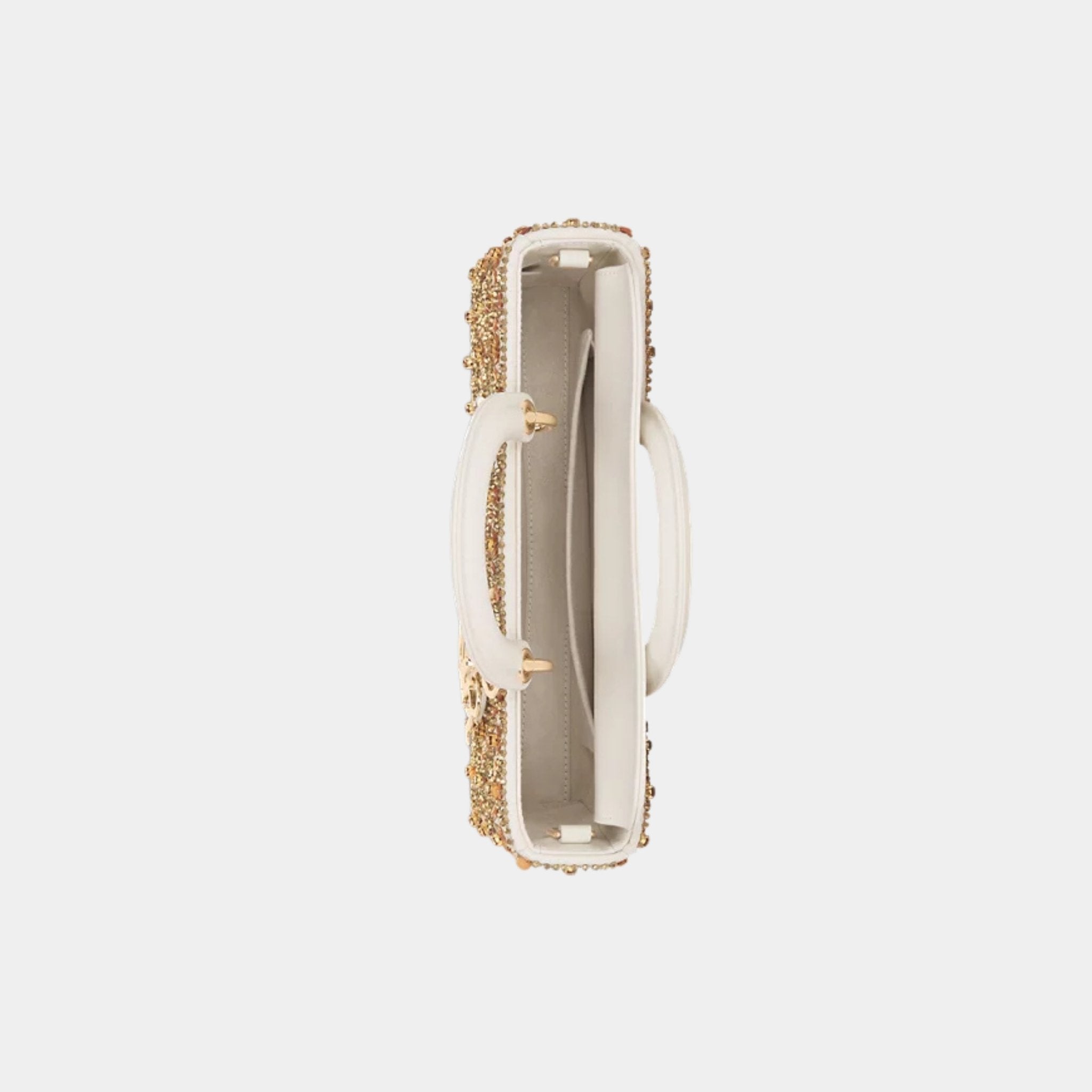 Or Medium Lady D-Joy Bag With Gold-Tone Sequins