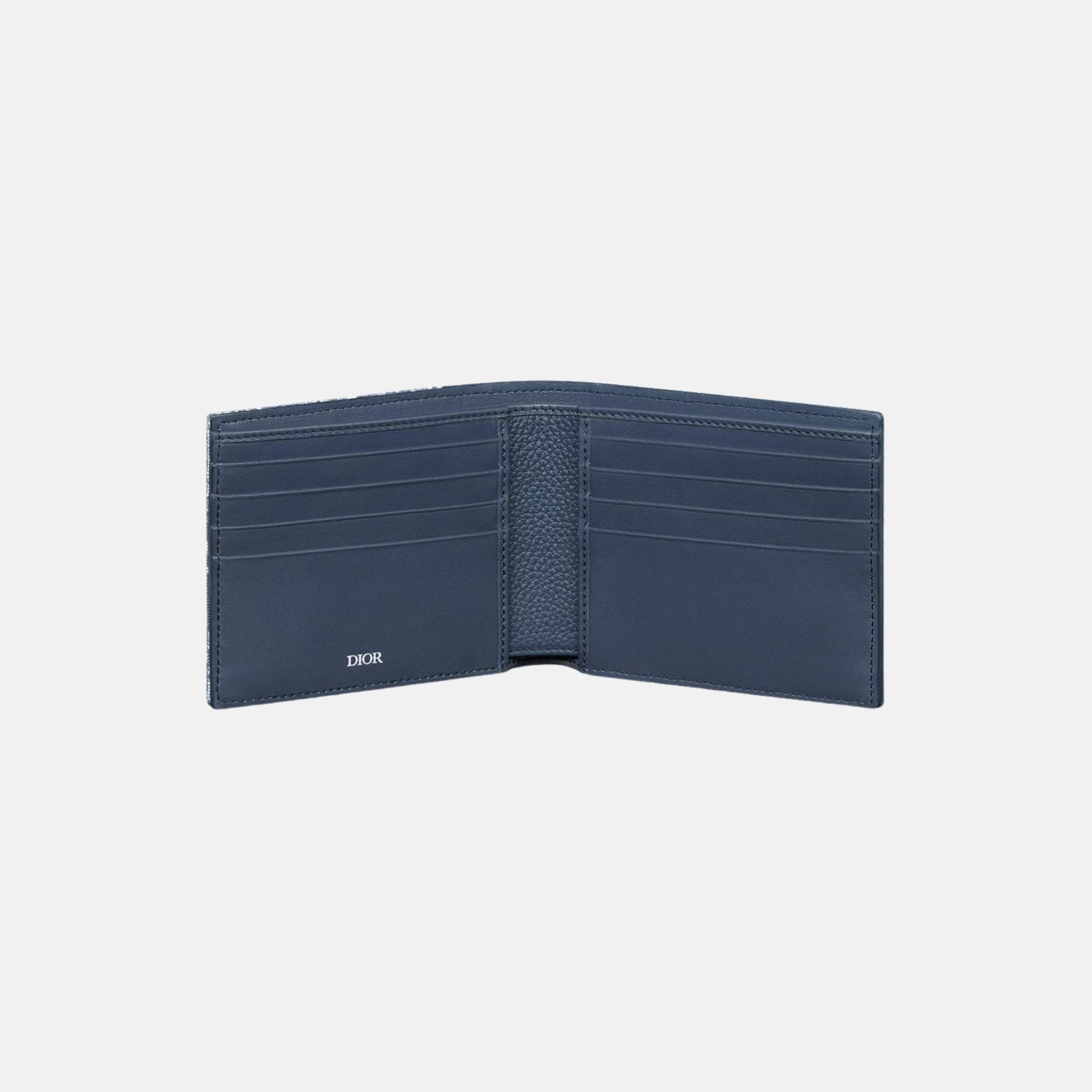 Saddle Bifold Wallet In Grained Calfskin Marquetry Jacquard