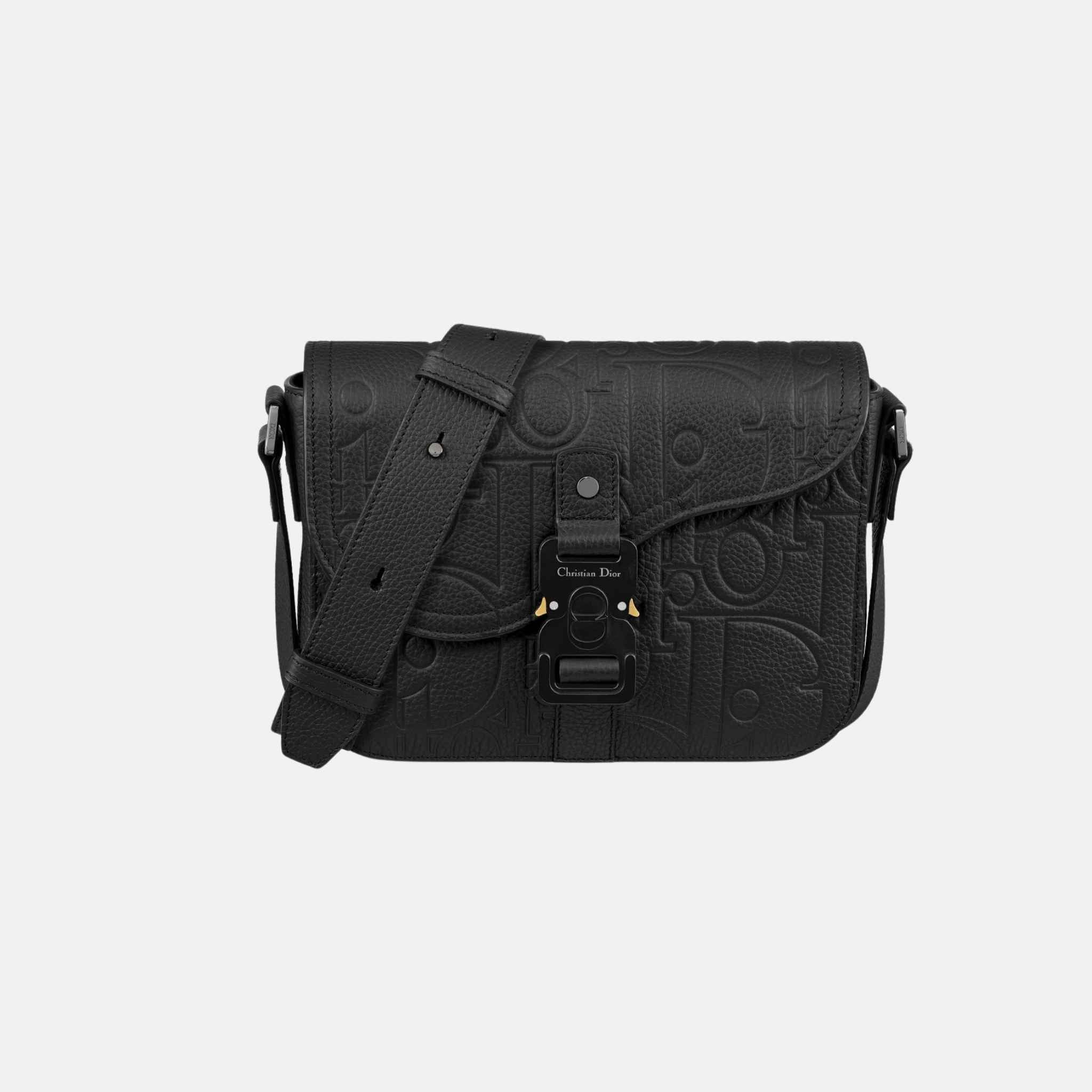 Small Saddle Messenger Bag With Flap In Leather And Calfskin