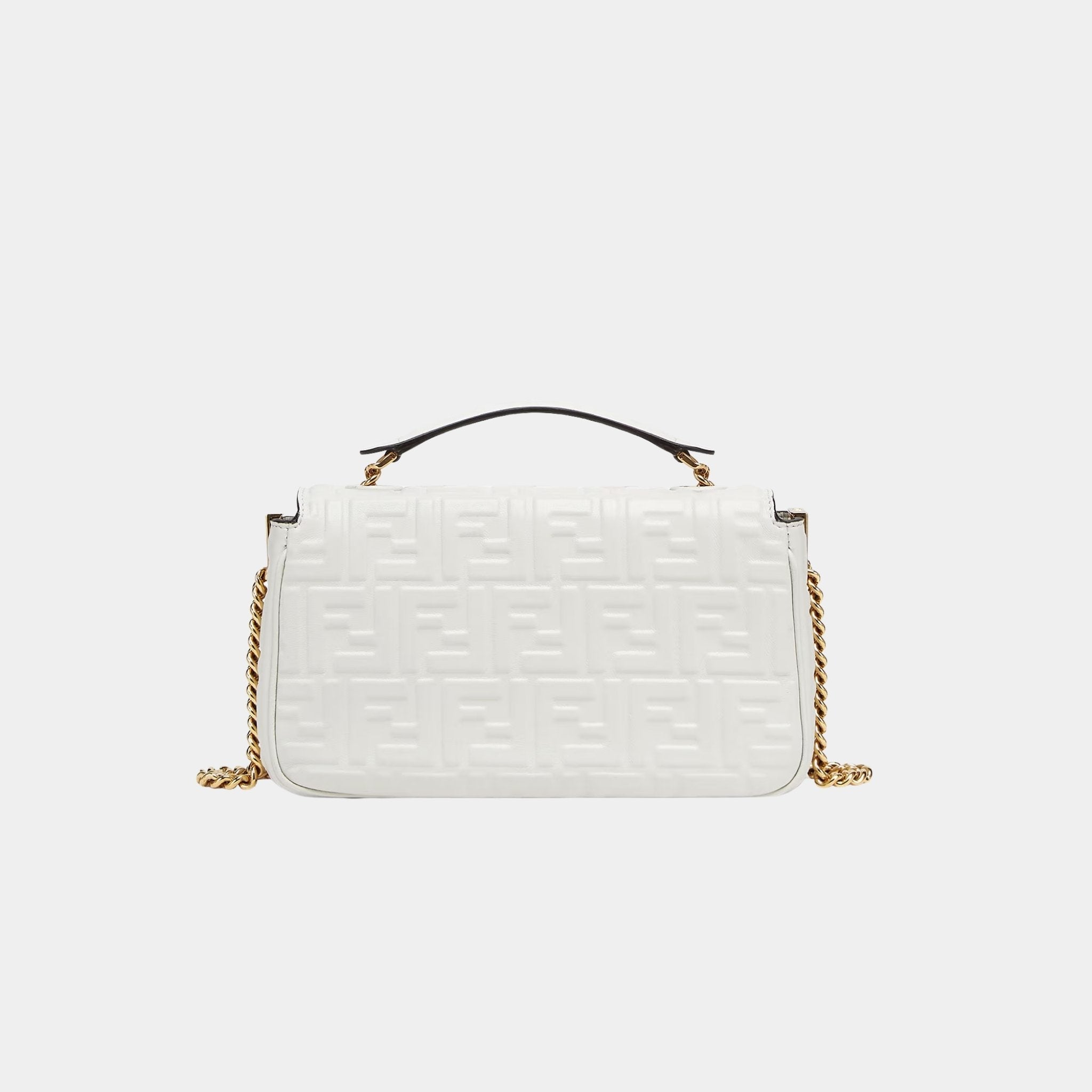 Baguette Chain Midi Nappa Bag With FF Pattern