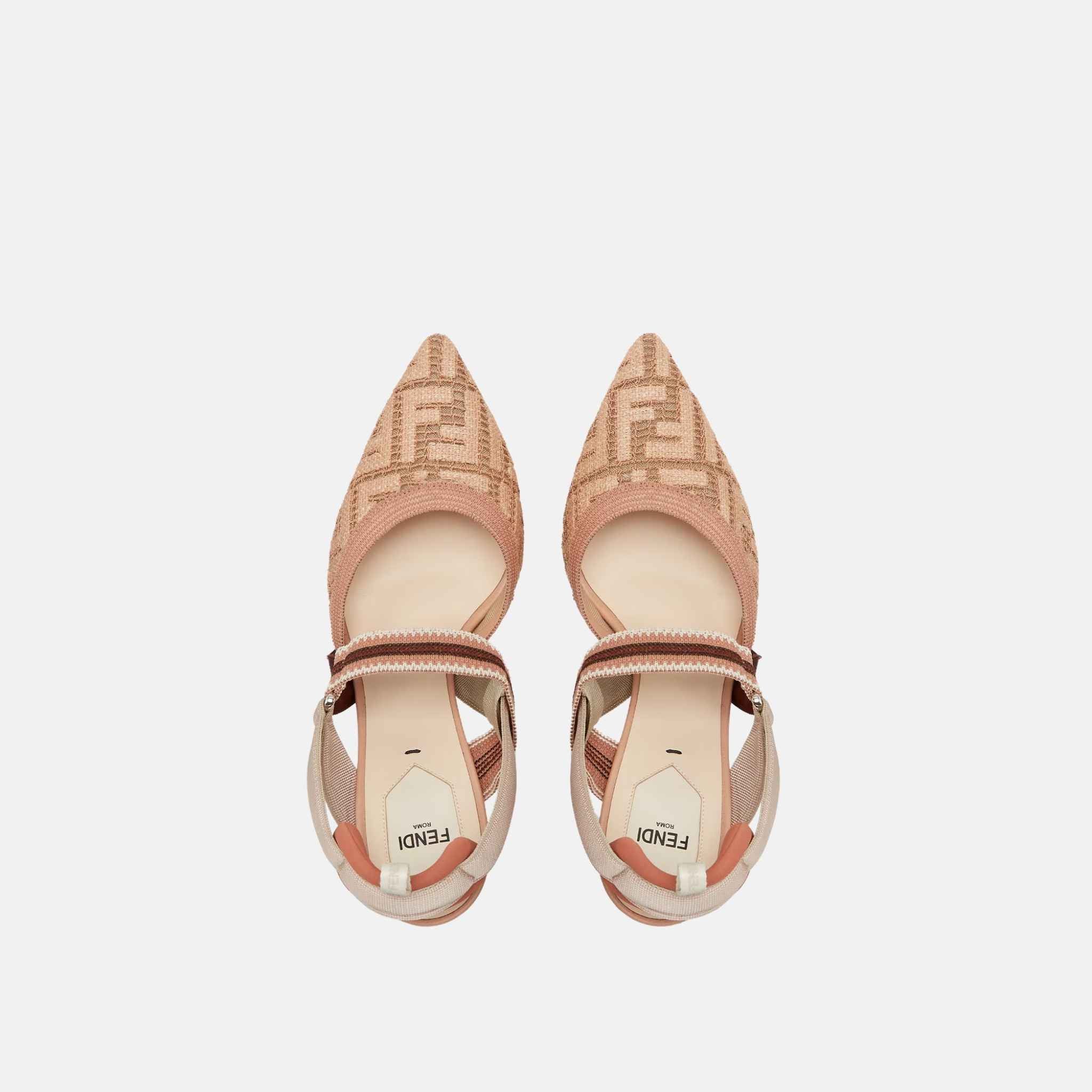 Colibri High Heeled Slingbacks In Embroidery