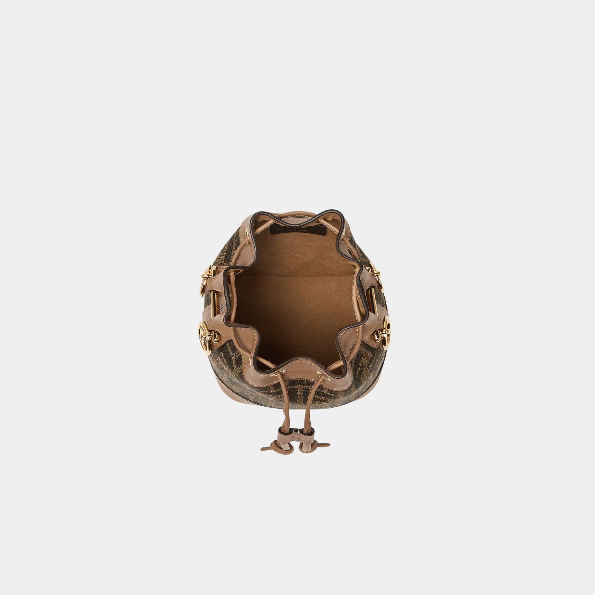 Mon Tresor Brown FF Fabric Mini-Bag