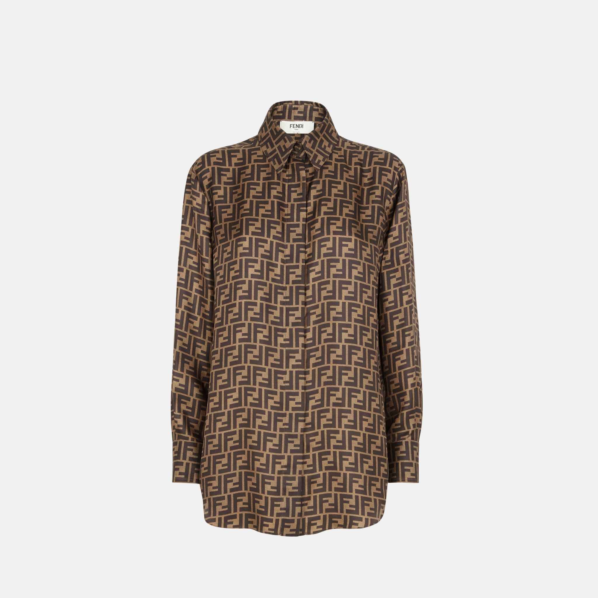 Shirt In Brown FF Silk