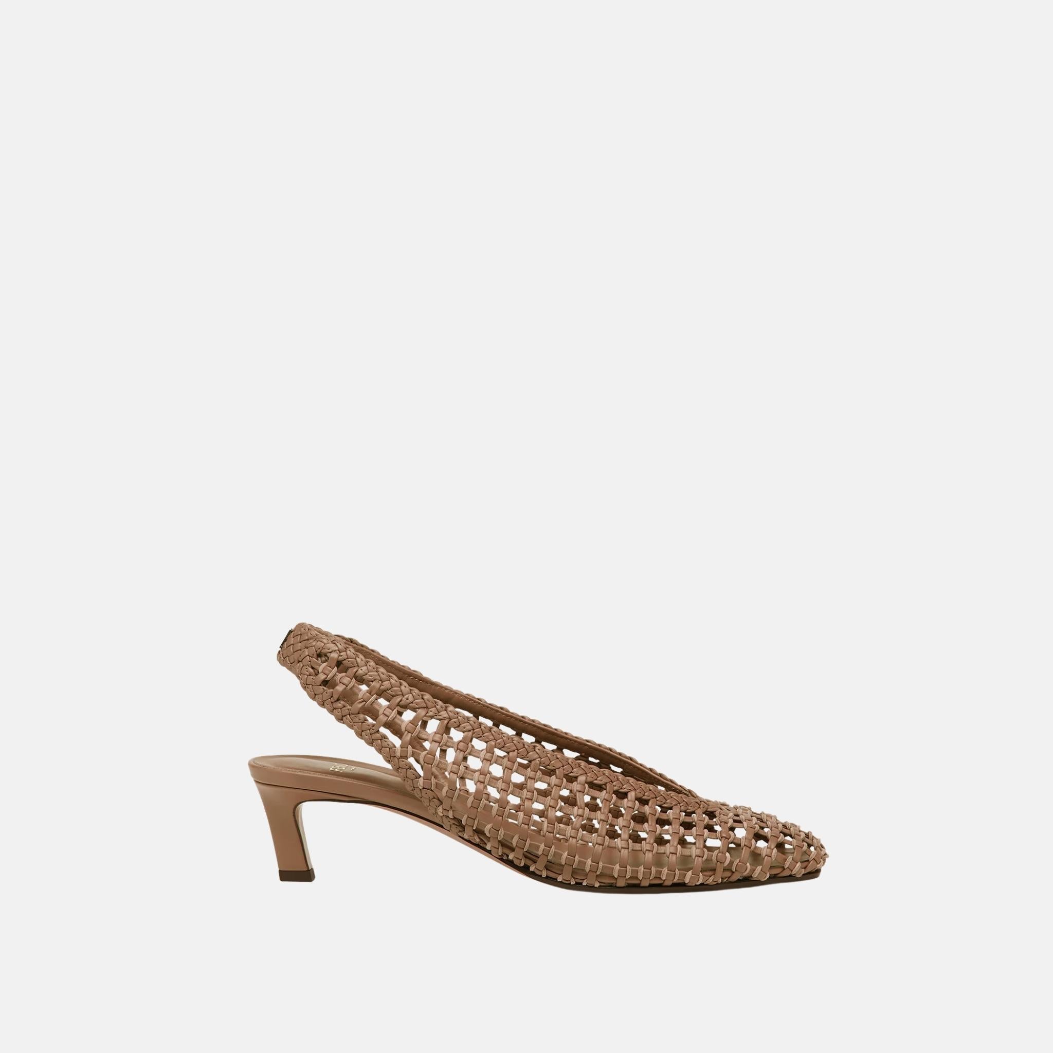 Slingbacks Leather Low Heeled
