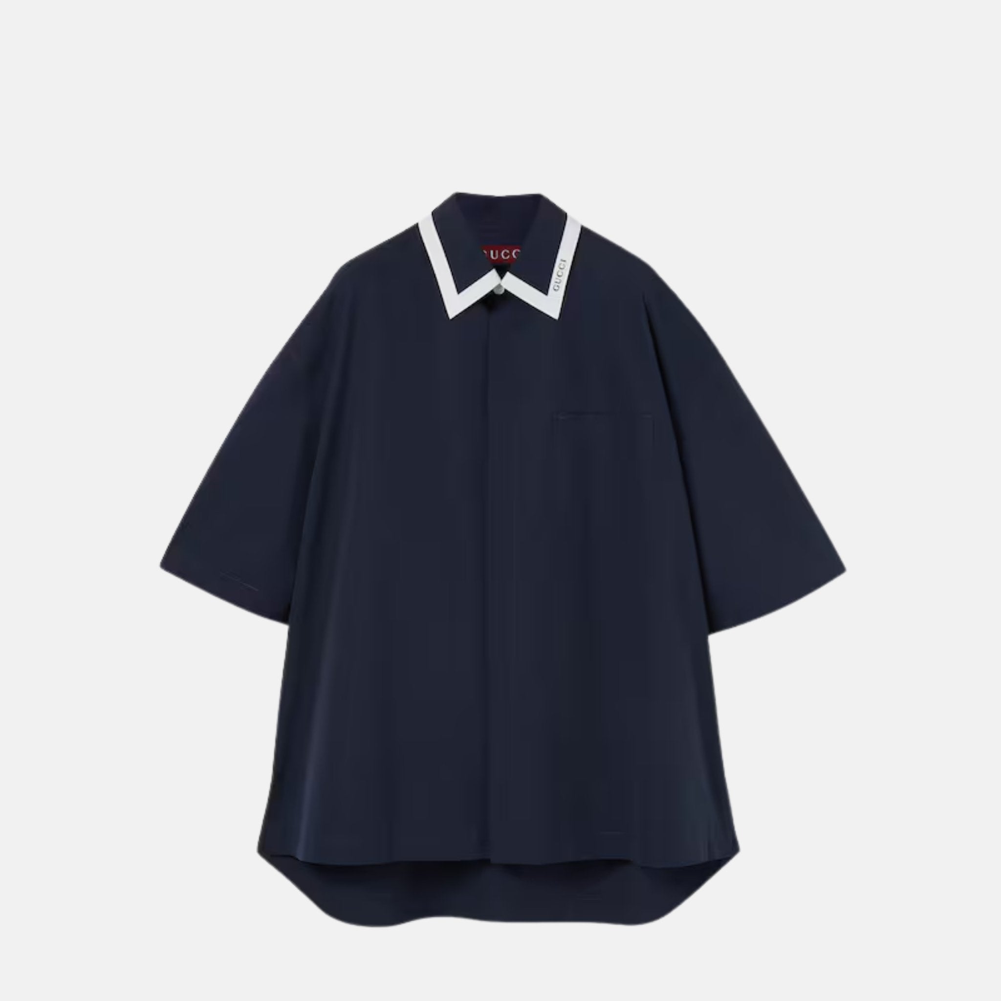 Cotton Poplin Shirt With Gucci Logo