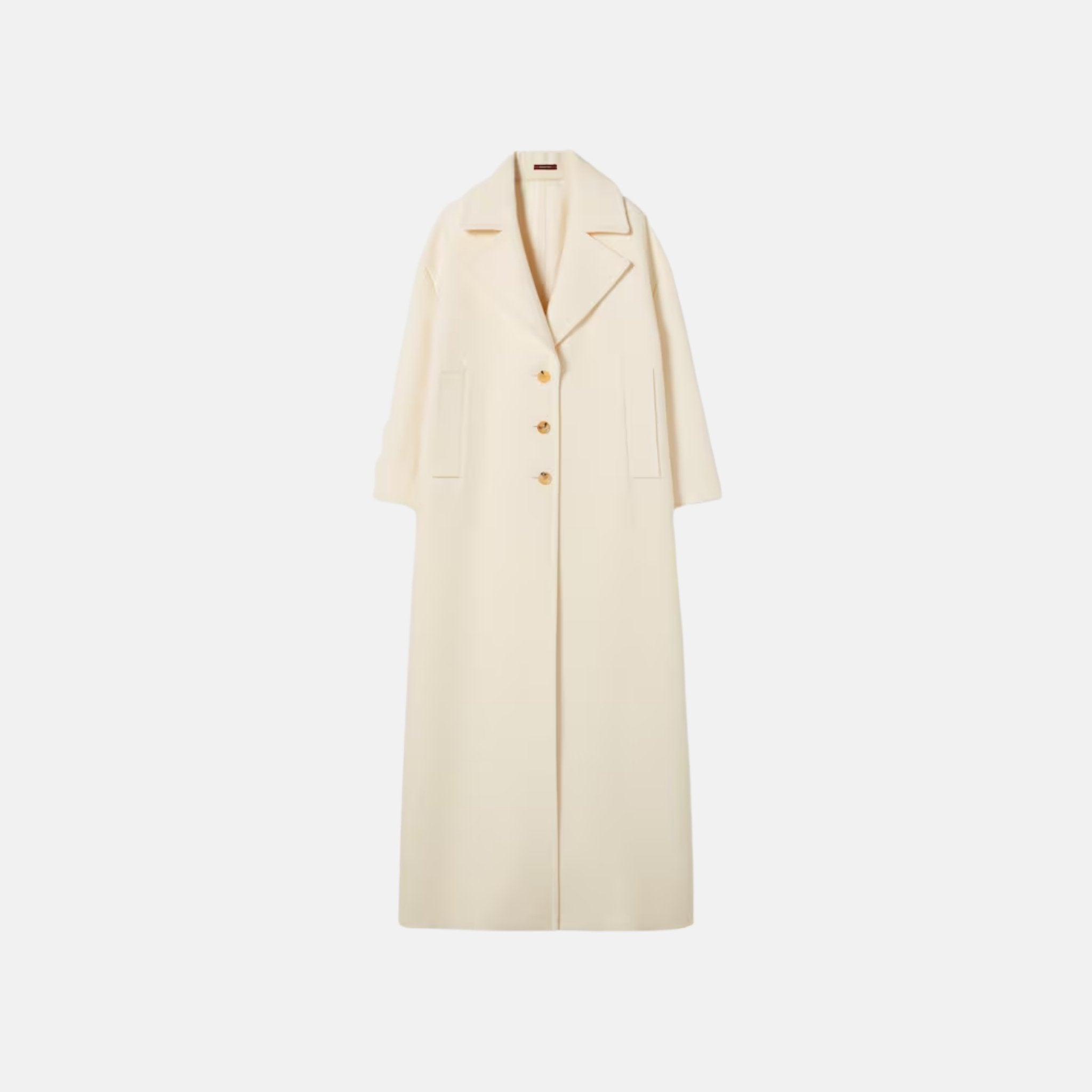 GG Silk Wool Crepe Single Breasted Coat