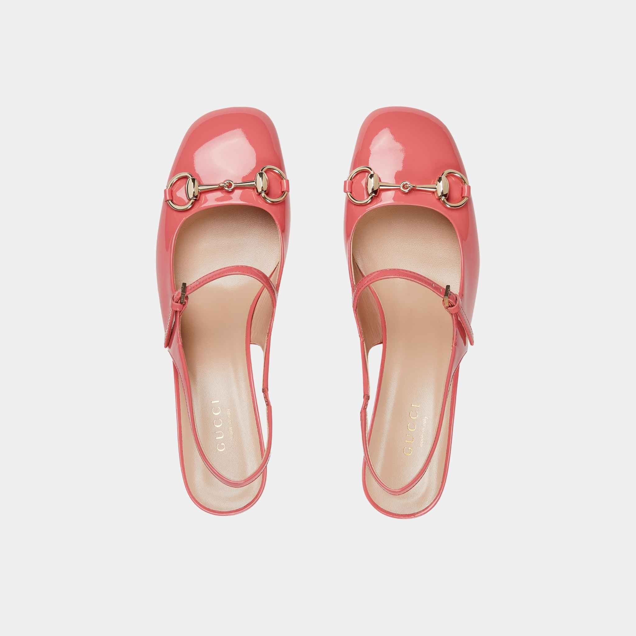 Horsebit Mid-Heel Patent Leather Pump