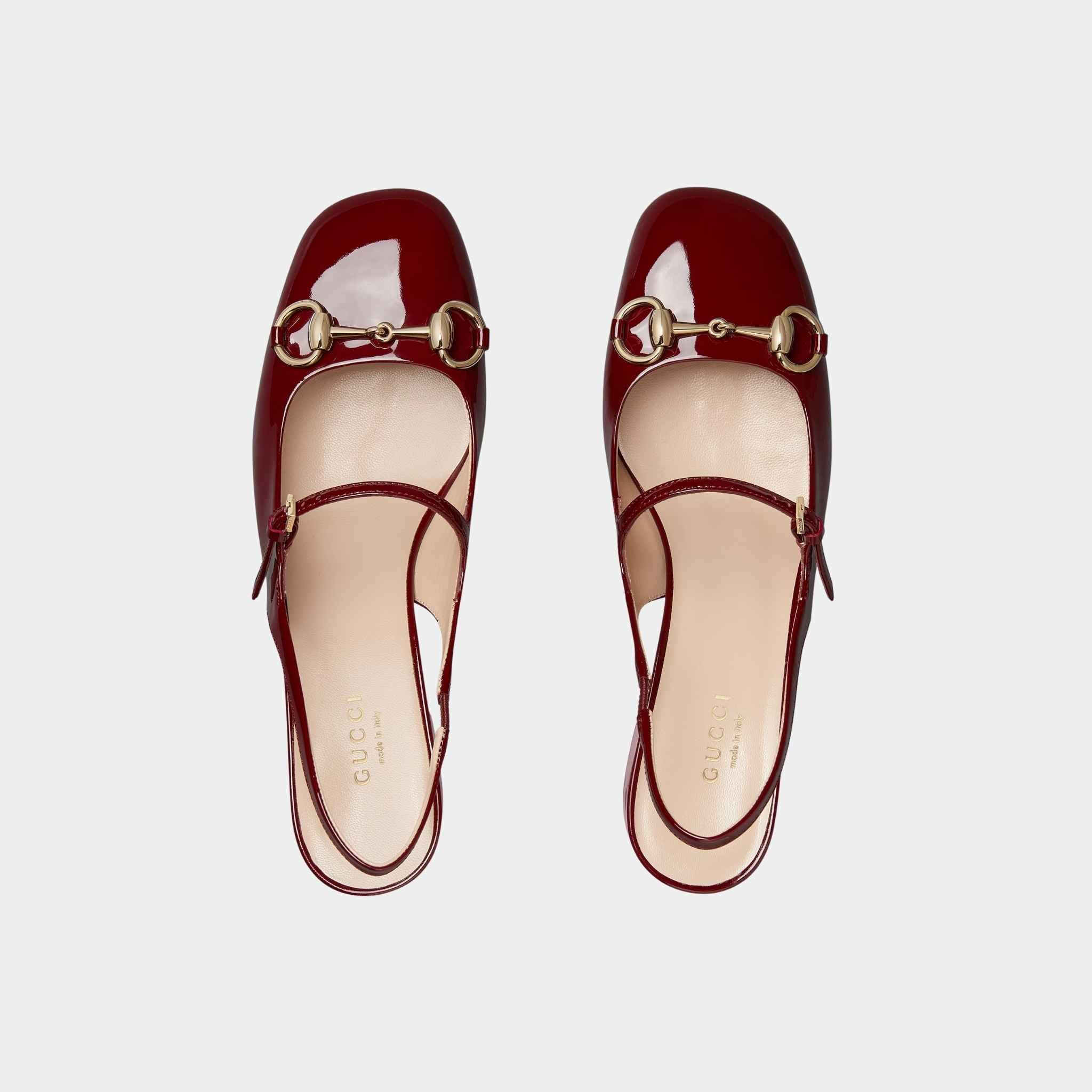 Horsebit Mid-Heel Patent Leather Pump