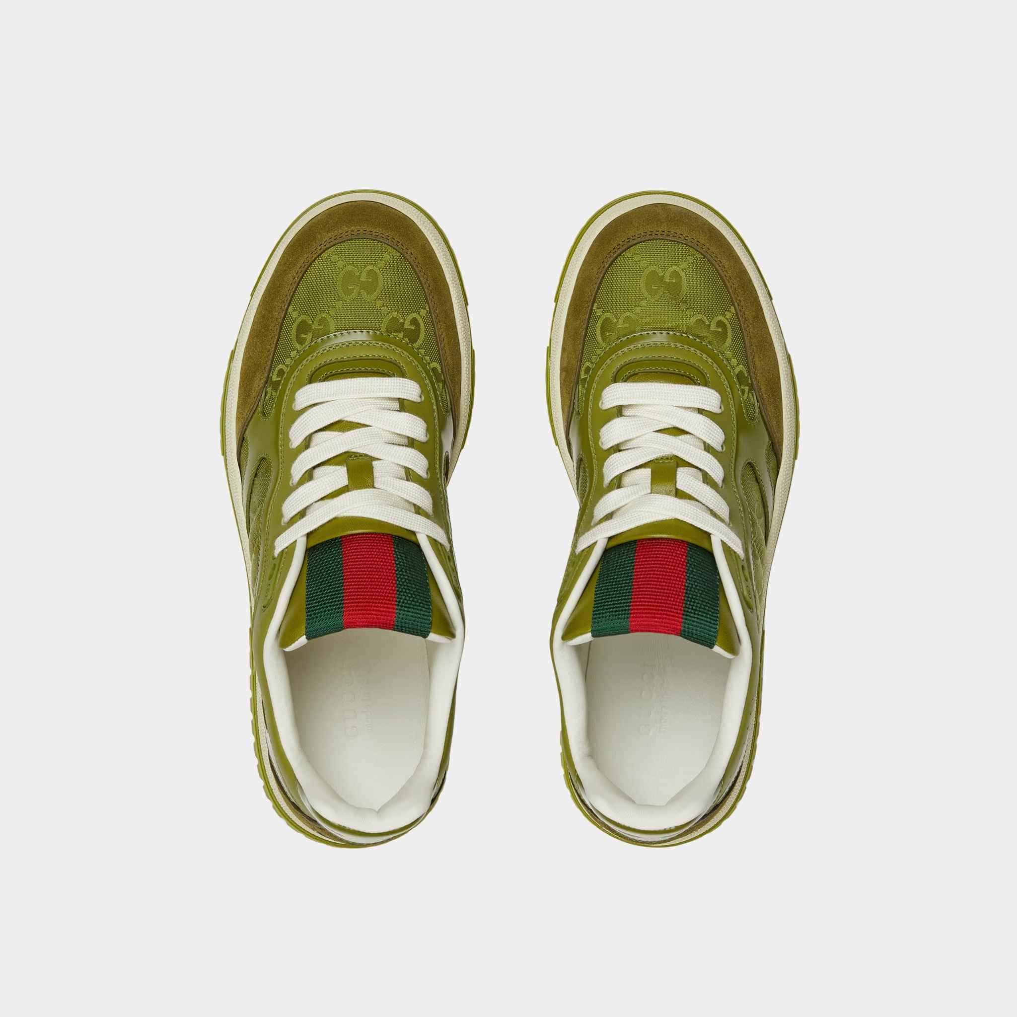 Re-Web Sneaker GG Canvas With Leather Trim