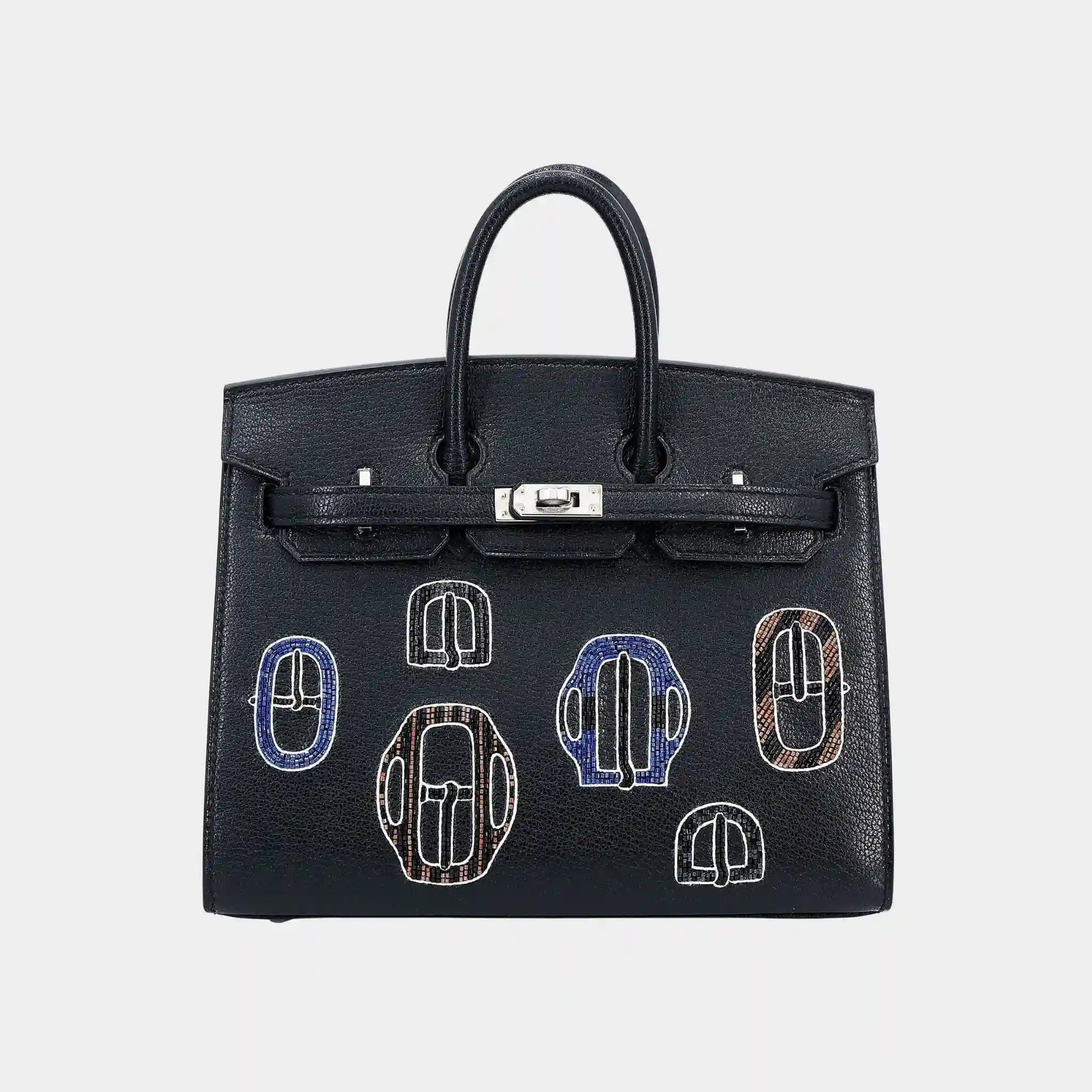 Birkin 20 Bouclerice Moderne Casaque Chevre Black PHW