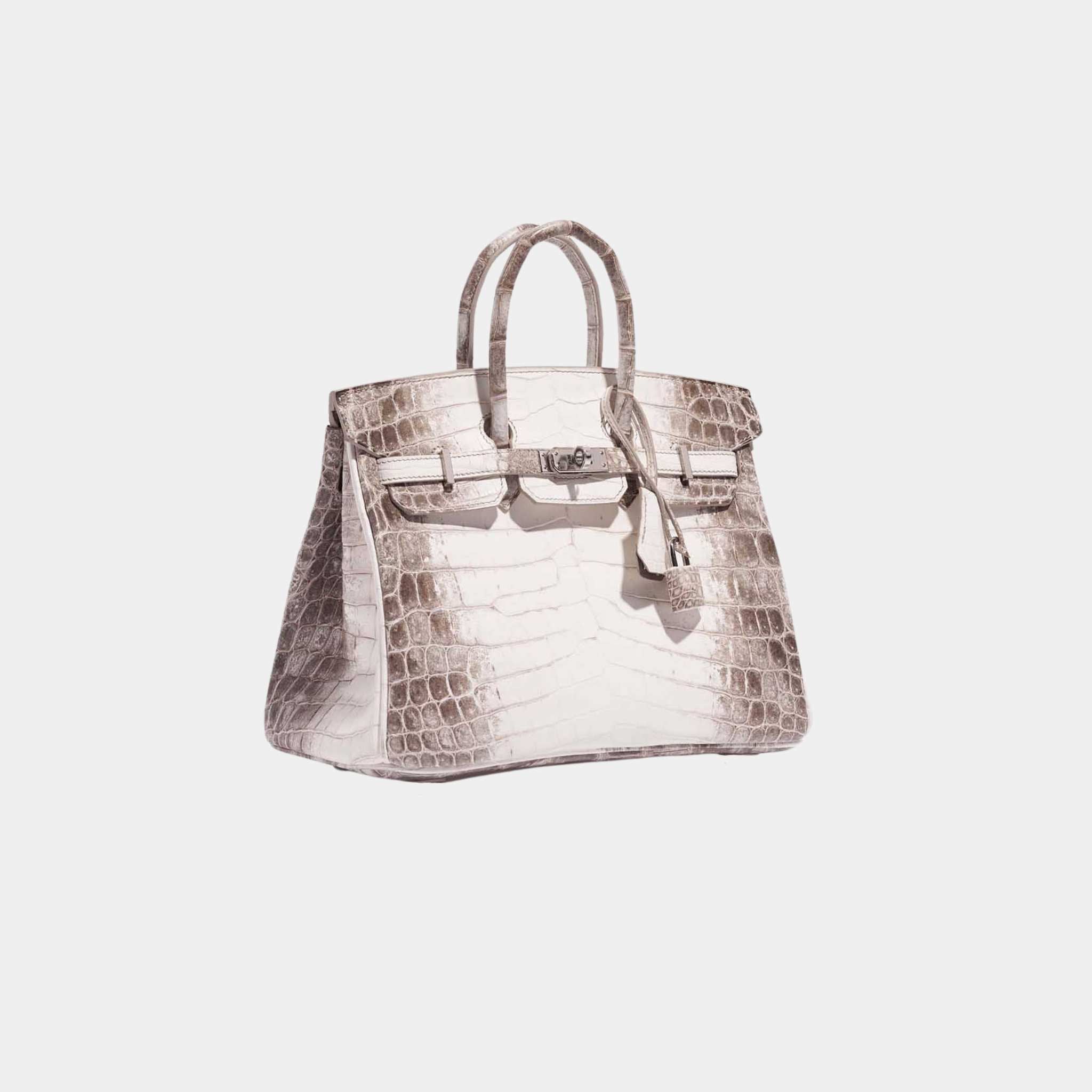 Birkin 25 Niloticus Crocodile Himalaya Blanc