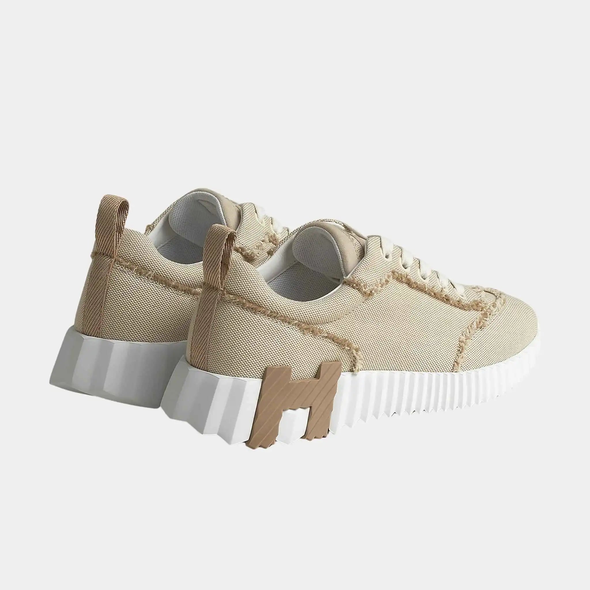 Bouncing Sneakers in Fringed H Canvas and Suede Goatskin