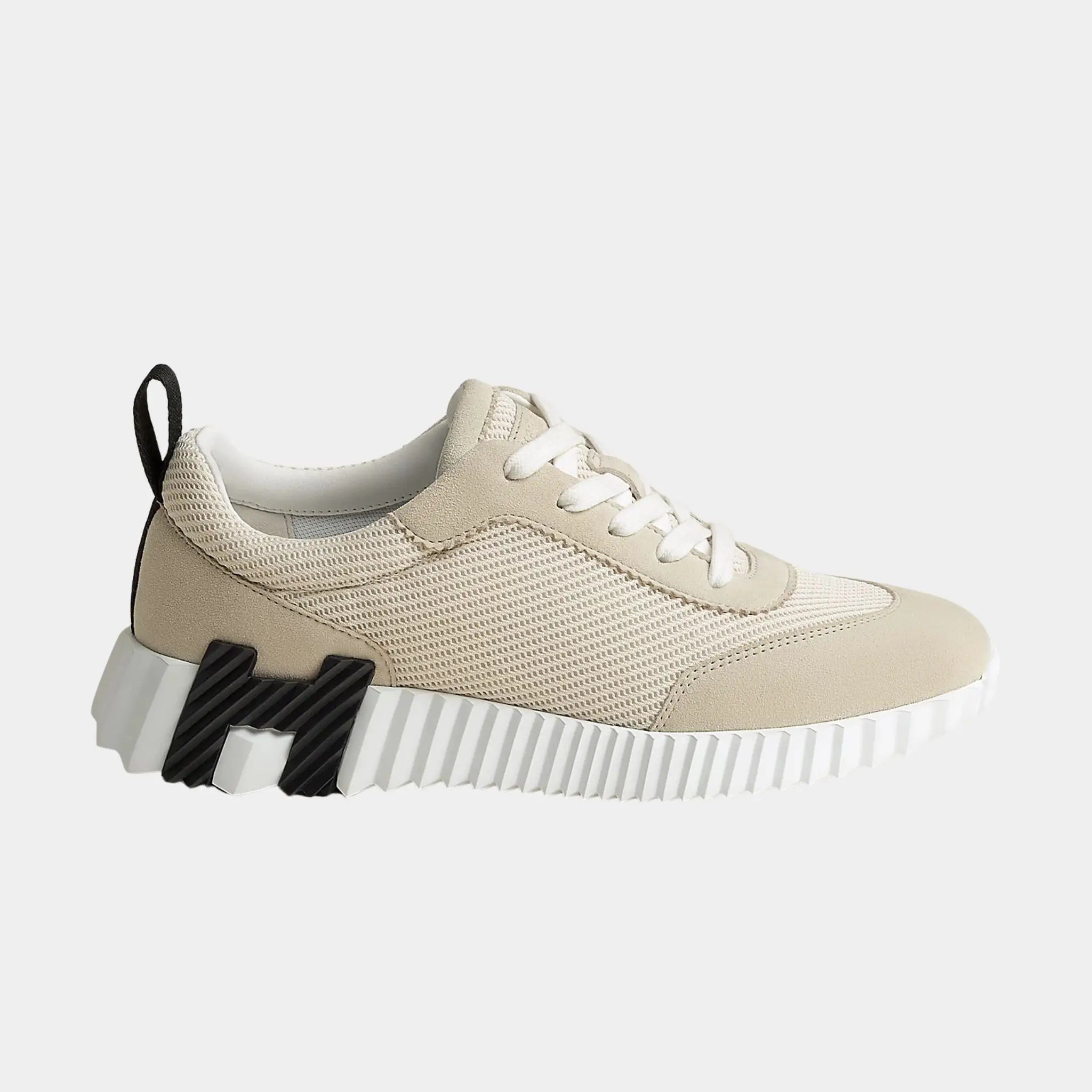 Bouncing Sneakers in Textured Mesh and Suede Goatskin