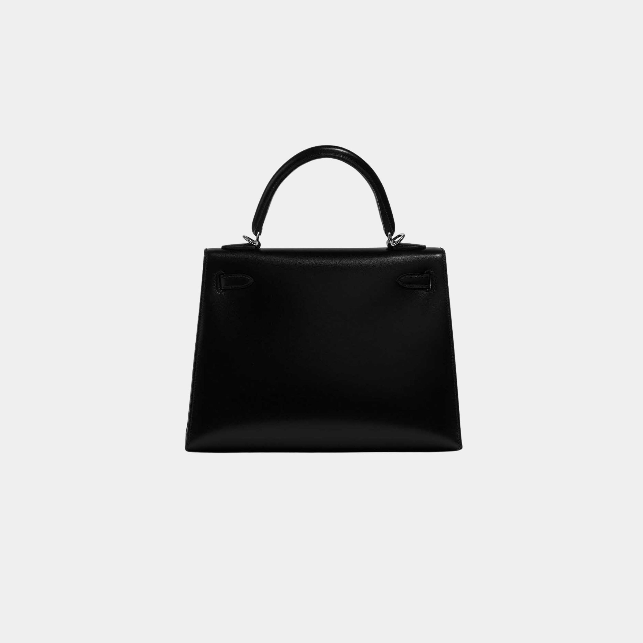 Kelly 25 Sellier Box Calf Leather Black PHW
