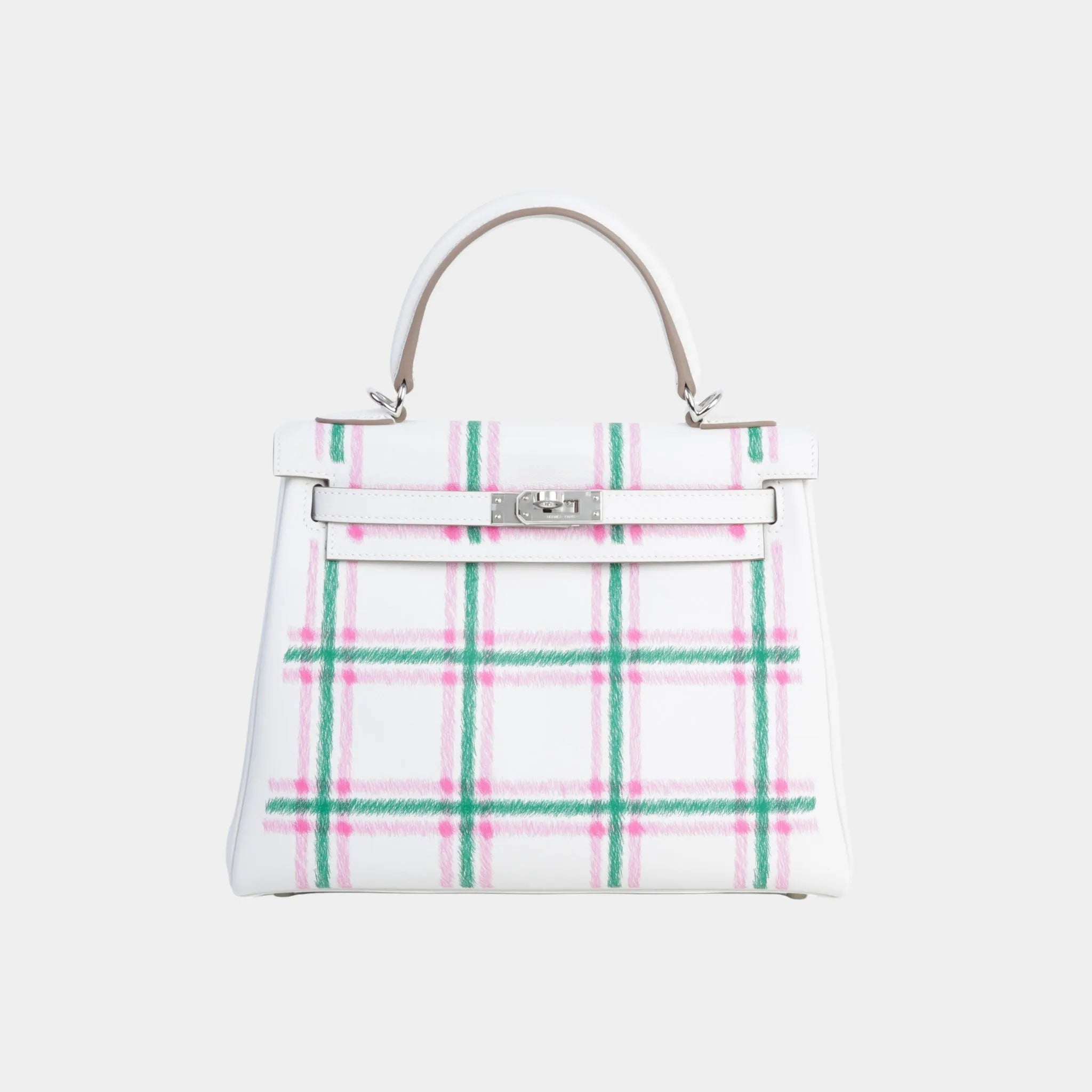 Kelly 25 Swift Gris Pale/Vert Moyen/Rose Bubblegum PHW