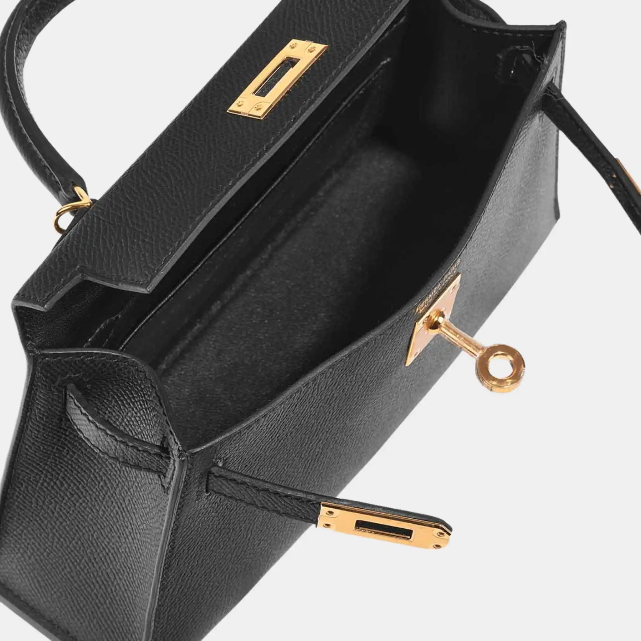 Kelly Mini Epsom Black GHW