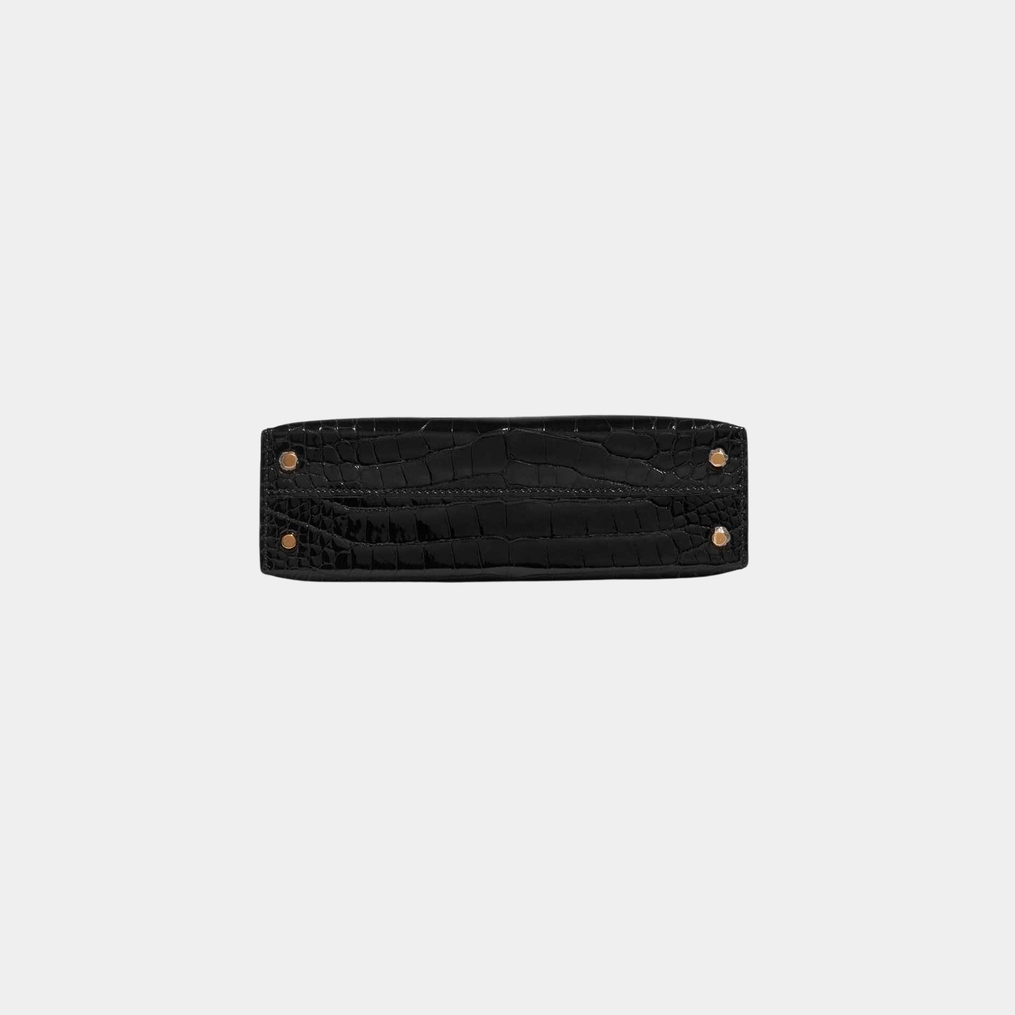 Kelly Mini II 20 Shiny Porosus Alligator Black